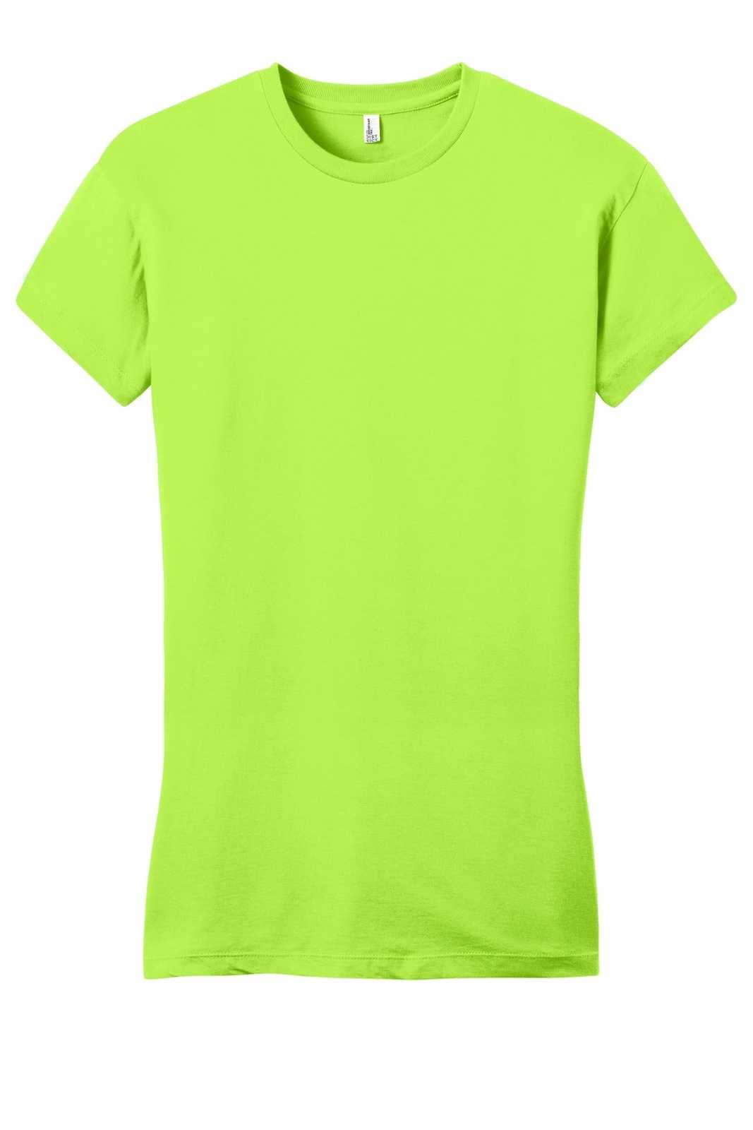 District DT6001 Women&#39;s Fitted Very Important Tee - Lime Shock - HIT a Double - 5