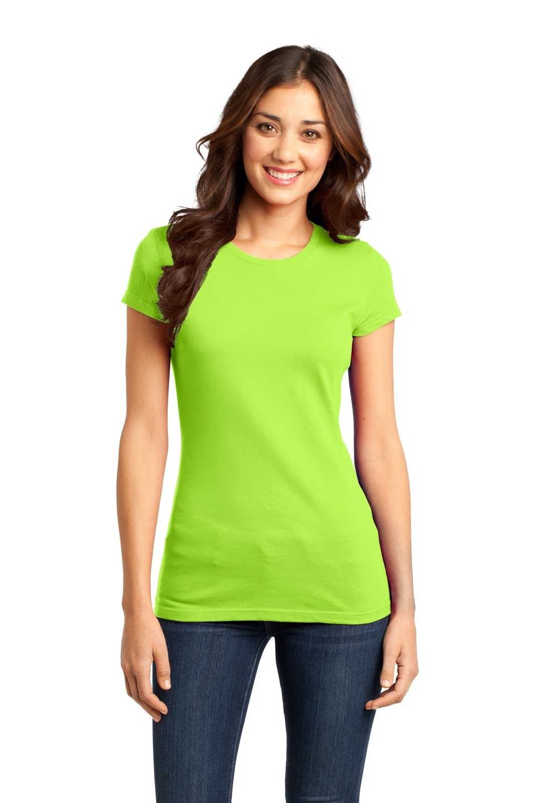 District DT6001 Women&#39;s Fitted Very Important Tee - Lime Shock - HIT a Double - 1