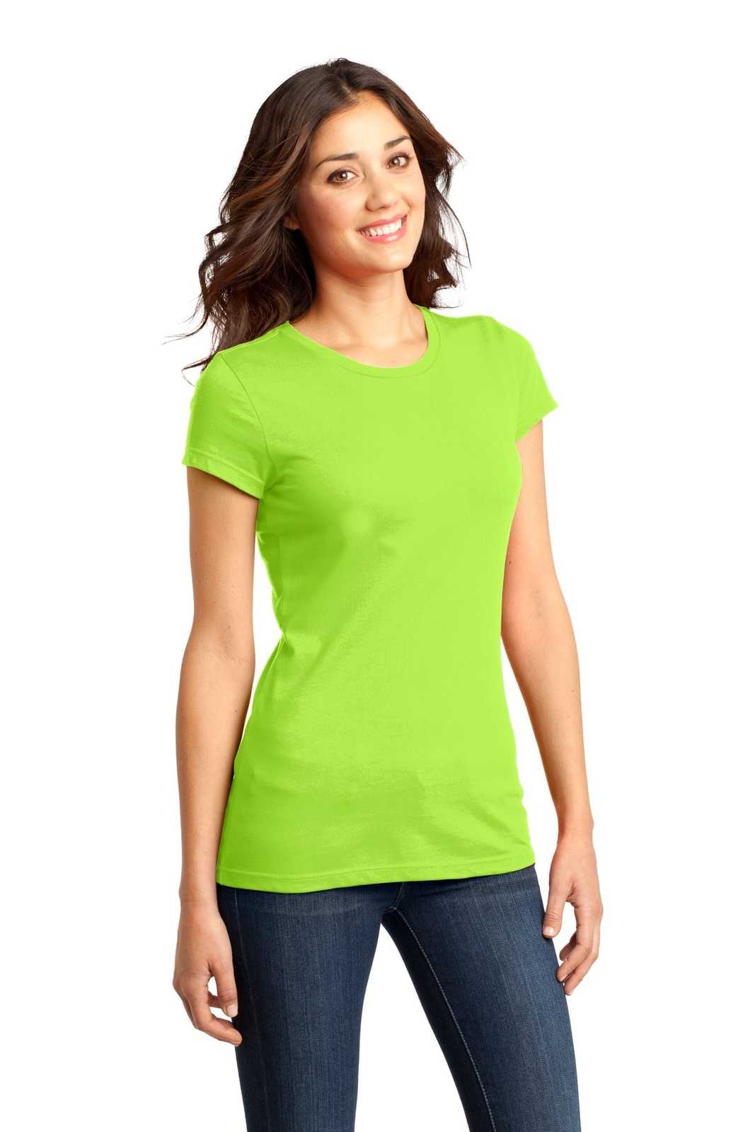 District DT6001 Women&#39;s Fitted Very Important Tee - Lime Shock - HIT a Double - 4