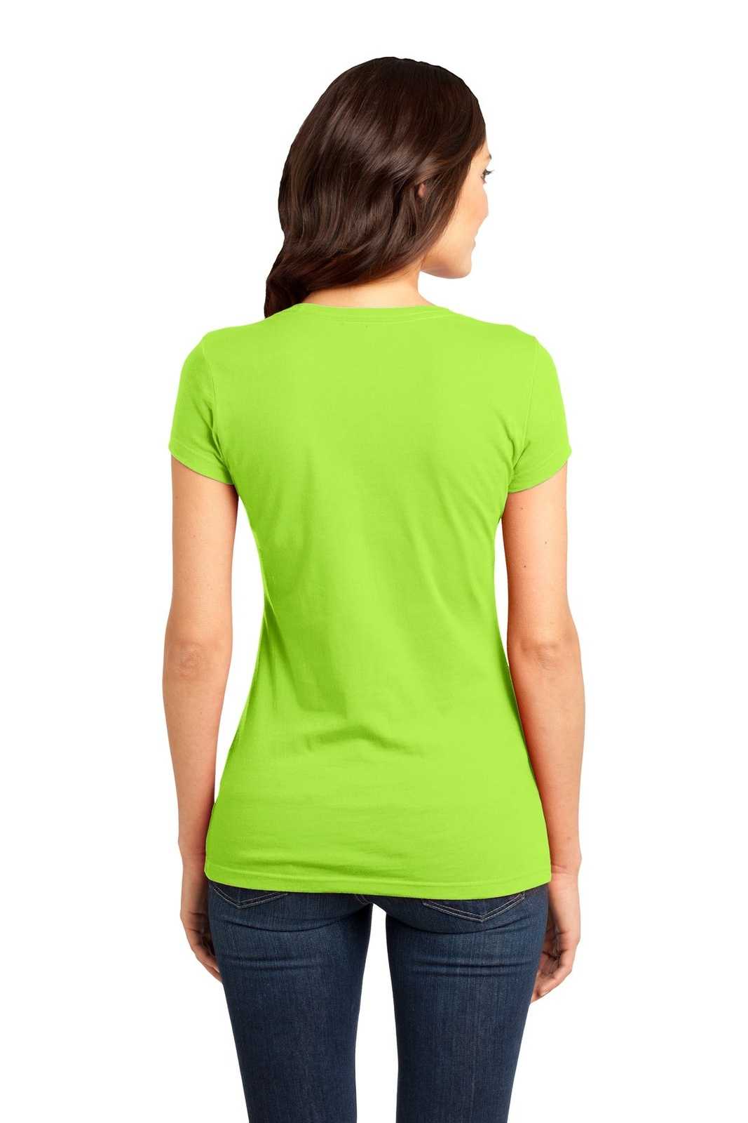 District DT6001 Women's Fitted Very Important Tee - Lime Shock - HIT a Double - 1