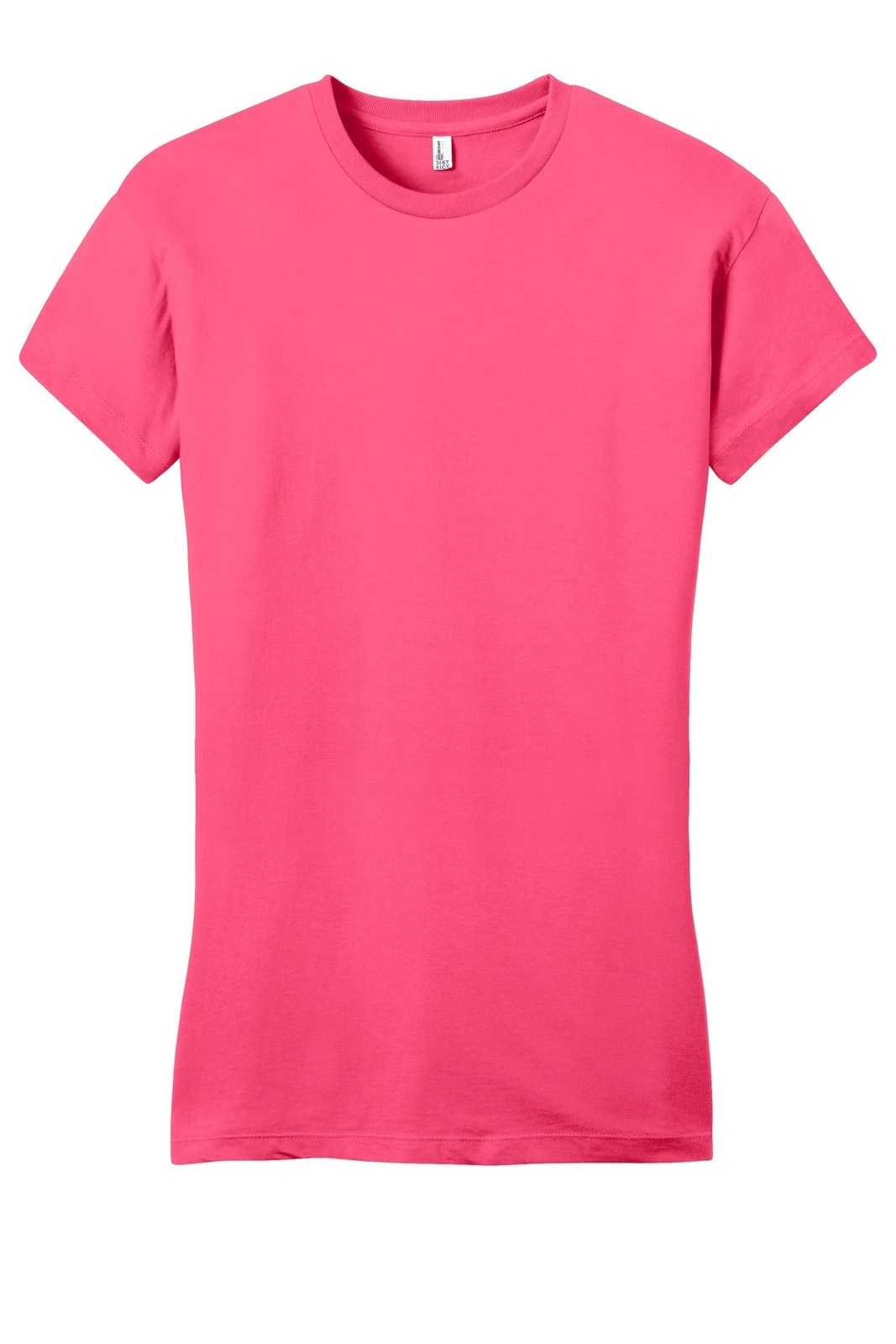 District DT6001 Women&#39;s Fitted Very Important Tee - Neon Pink - HIT a Double - 5