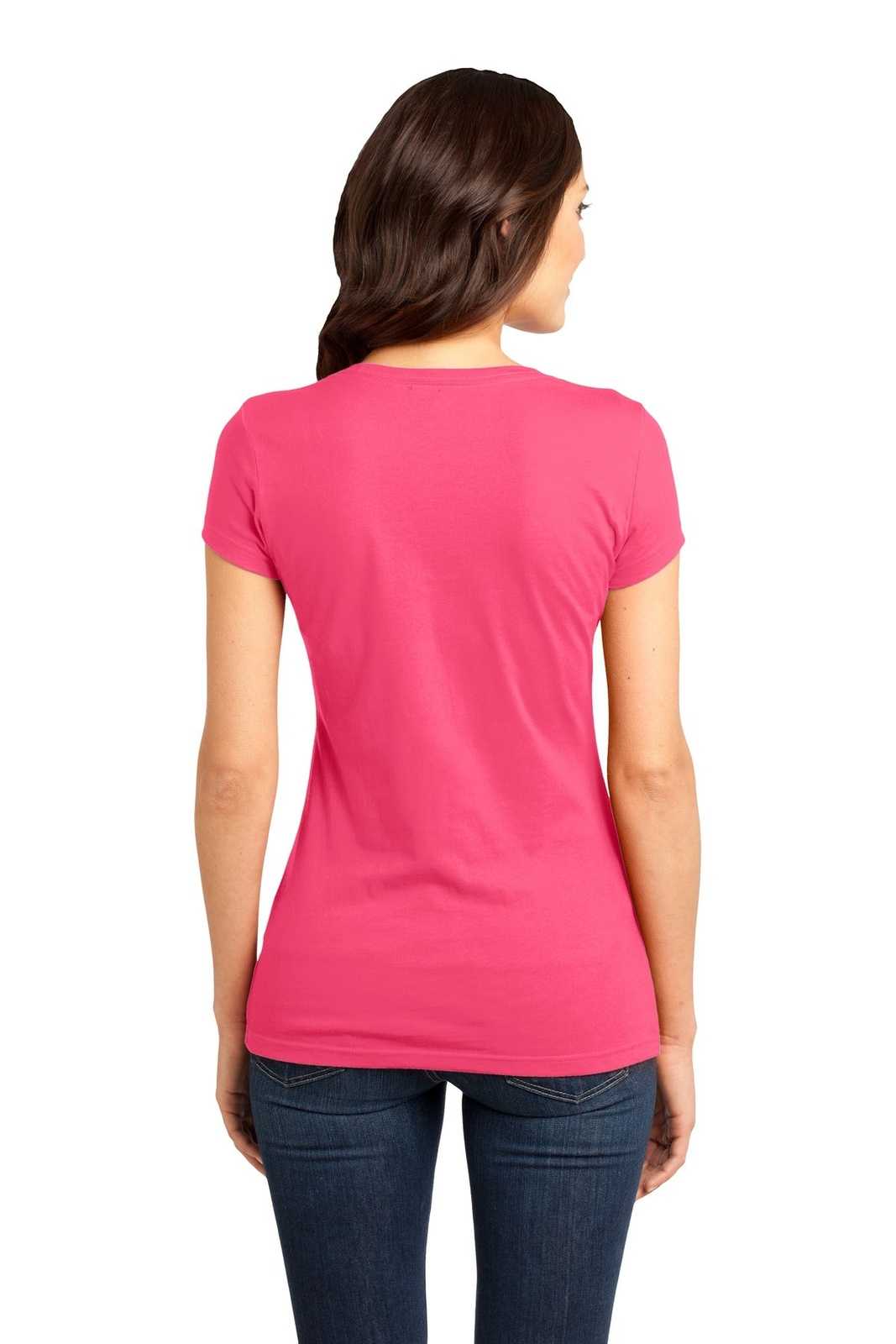 District DT6001 Women&#39;s Fitted Very Important Tee - Neon Pink - HIT a Double - 2