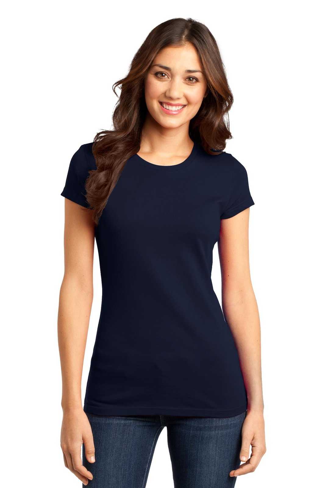 District DT6001 Women's Fitted Very Important Tee - New Navy - HIT a Double - 1