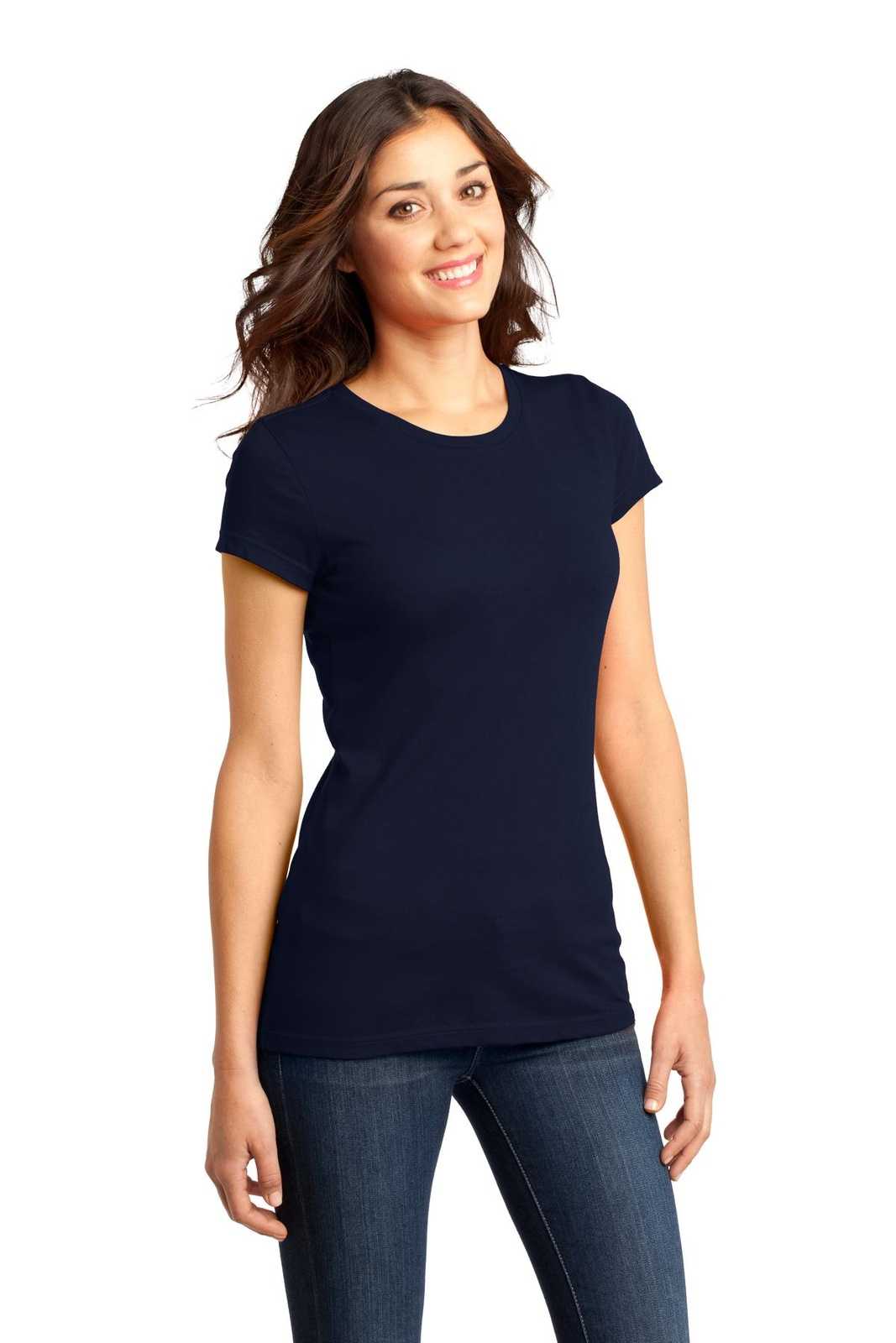 District DT6001 Women&#39;s Fitted Very Important Tee - New Navy - HIT a Double - 4