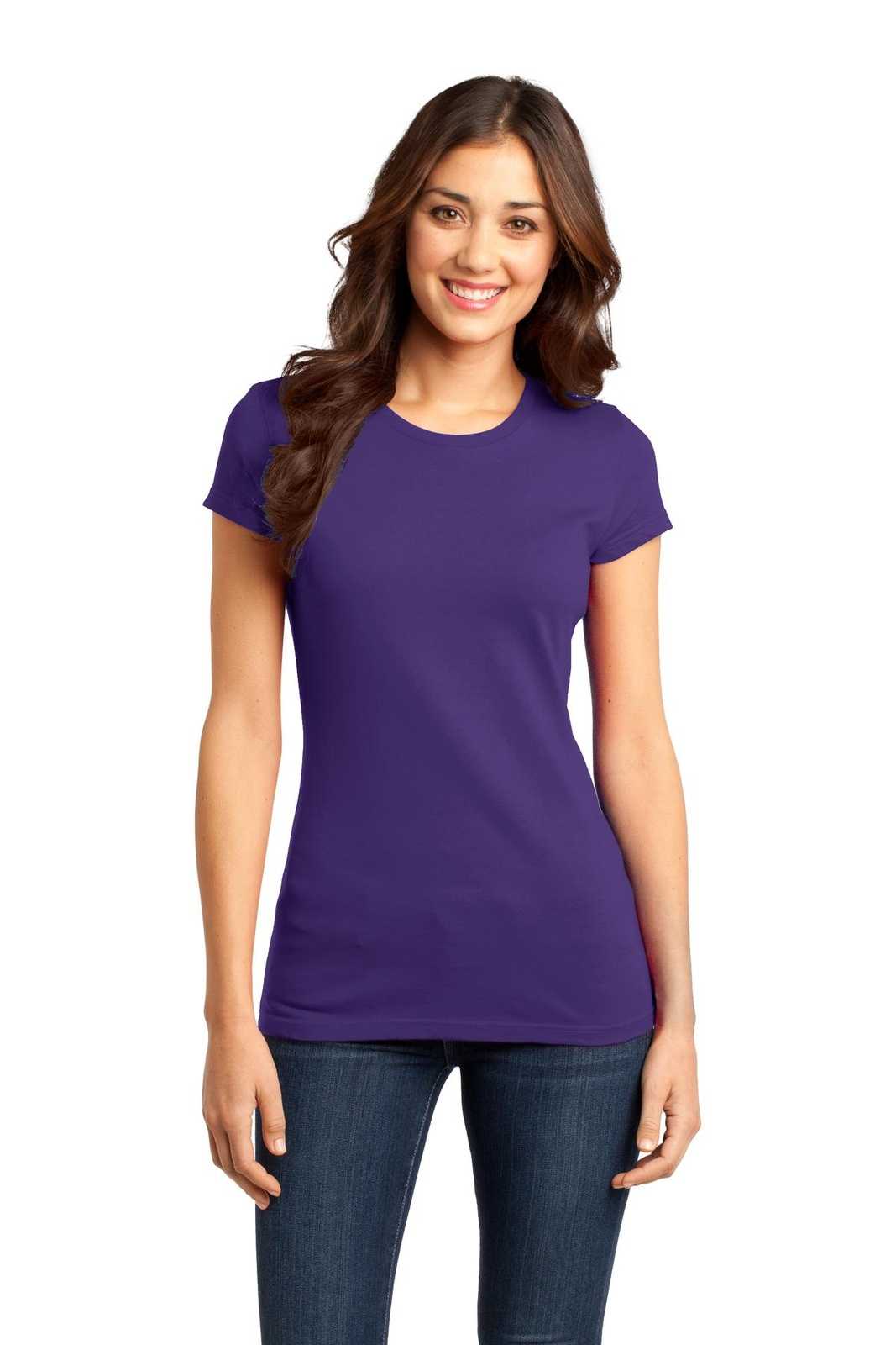 District DT6001 Women&#39;s Fitted Very Important Tee - Purple - HIT a Double - 1