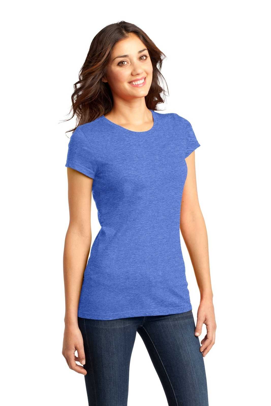 District DT6001 Women&#39;s Fitted Very Important Tee - Royal Frost - HIT a Double - 4