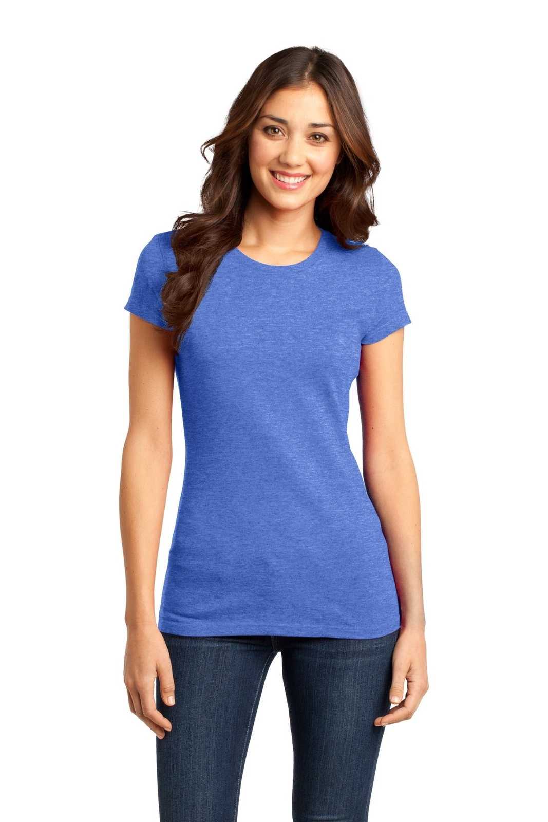 District DT6001 Women&#39;s Fitted Very Important Tee - Royal Frost - HIT a Double - 1