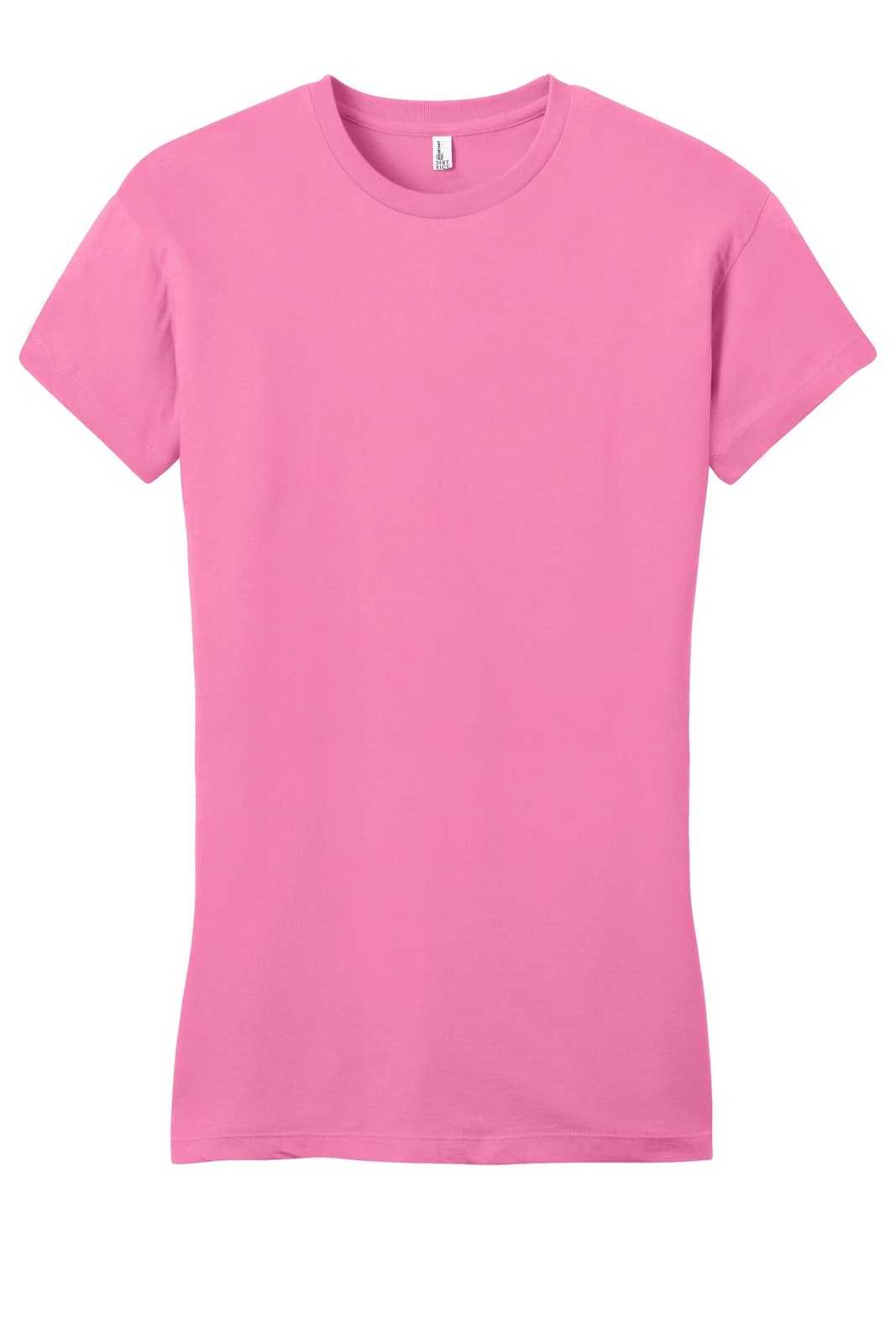 District DT6001 Women&#39;s Fitted Very Important Tee - True Pink - HIT a Double - 5