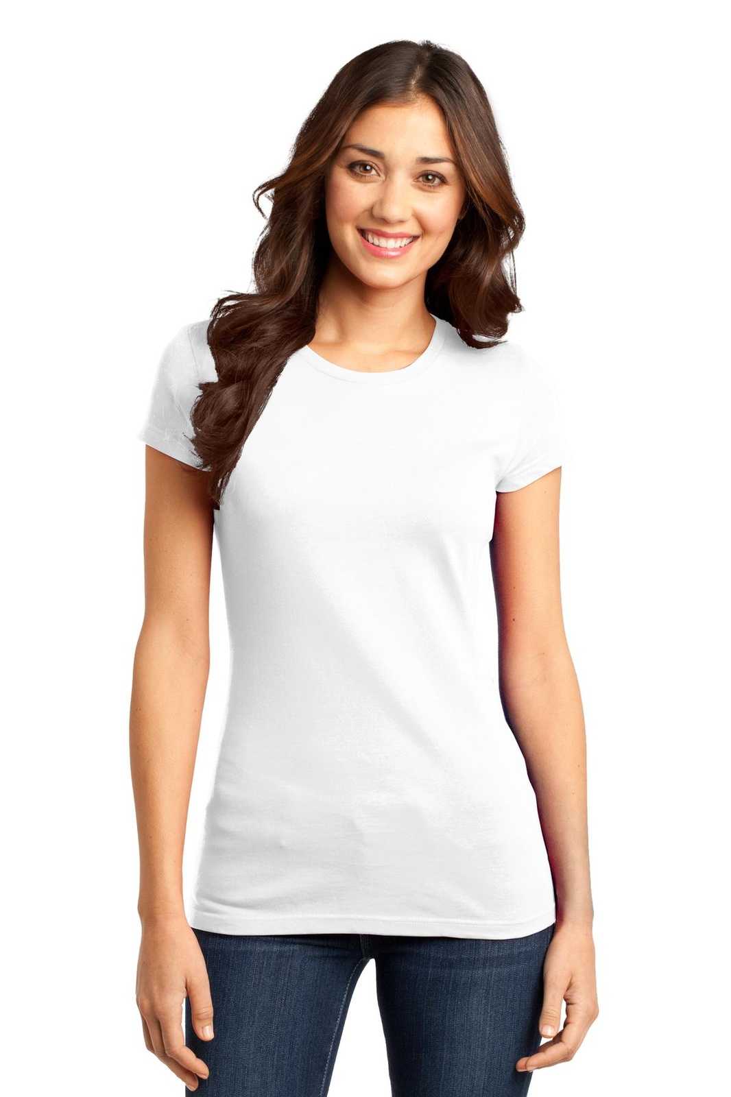 District DT6001 Women&#39;s Fitted Very Important Tee - White - HIT a Double - 1