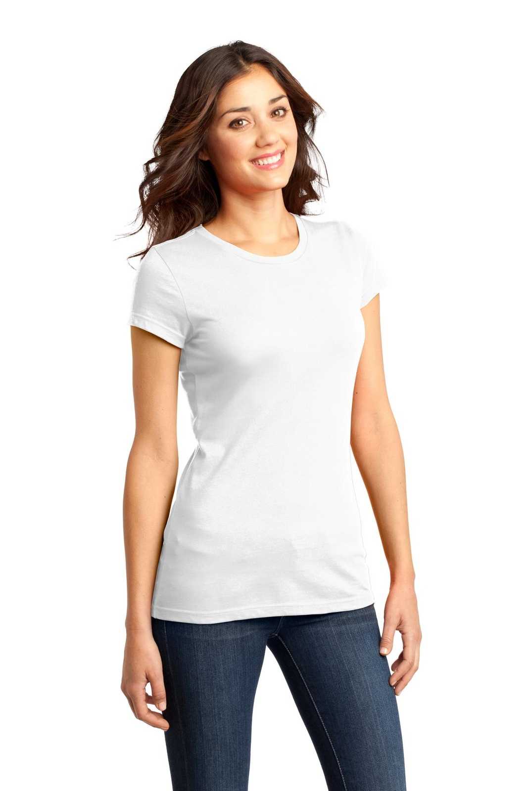 District DT6001 Women&#39;s Fitted Very Important Tee - White - HIT a Double - 4