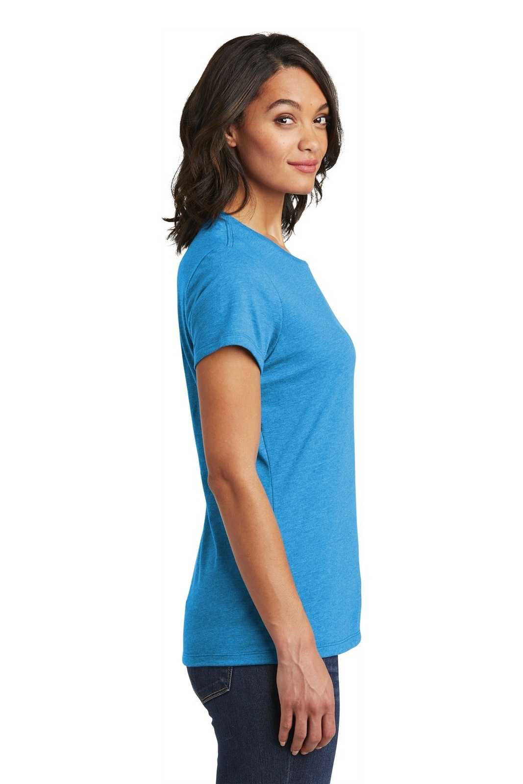 District DT6002 Women&#39;s Very Important Tee - Heathered Bright Turquoise - HIT a Double - 3