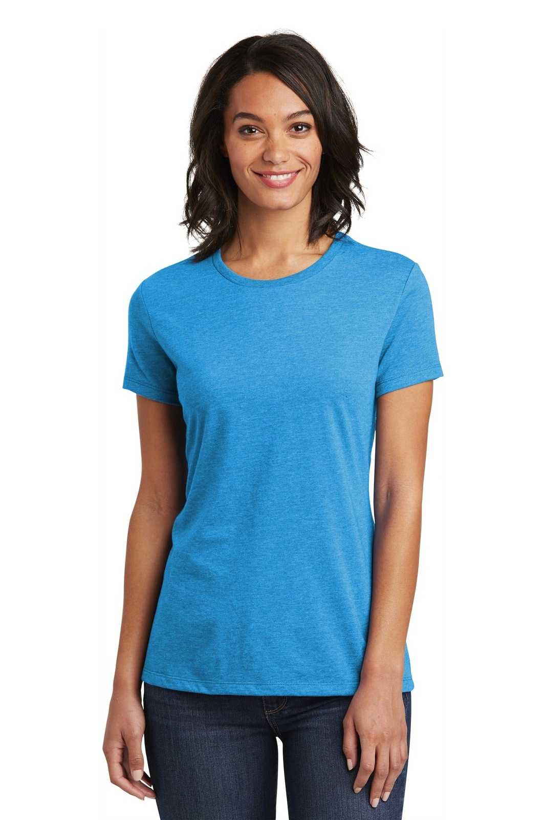 District DT6002 Women&#39;s Very Important Tee - Heathered Bright Turquoise - HIT a Double - 1