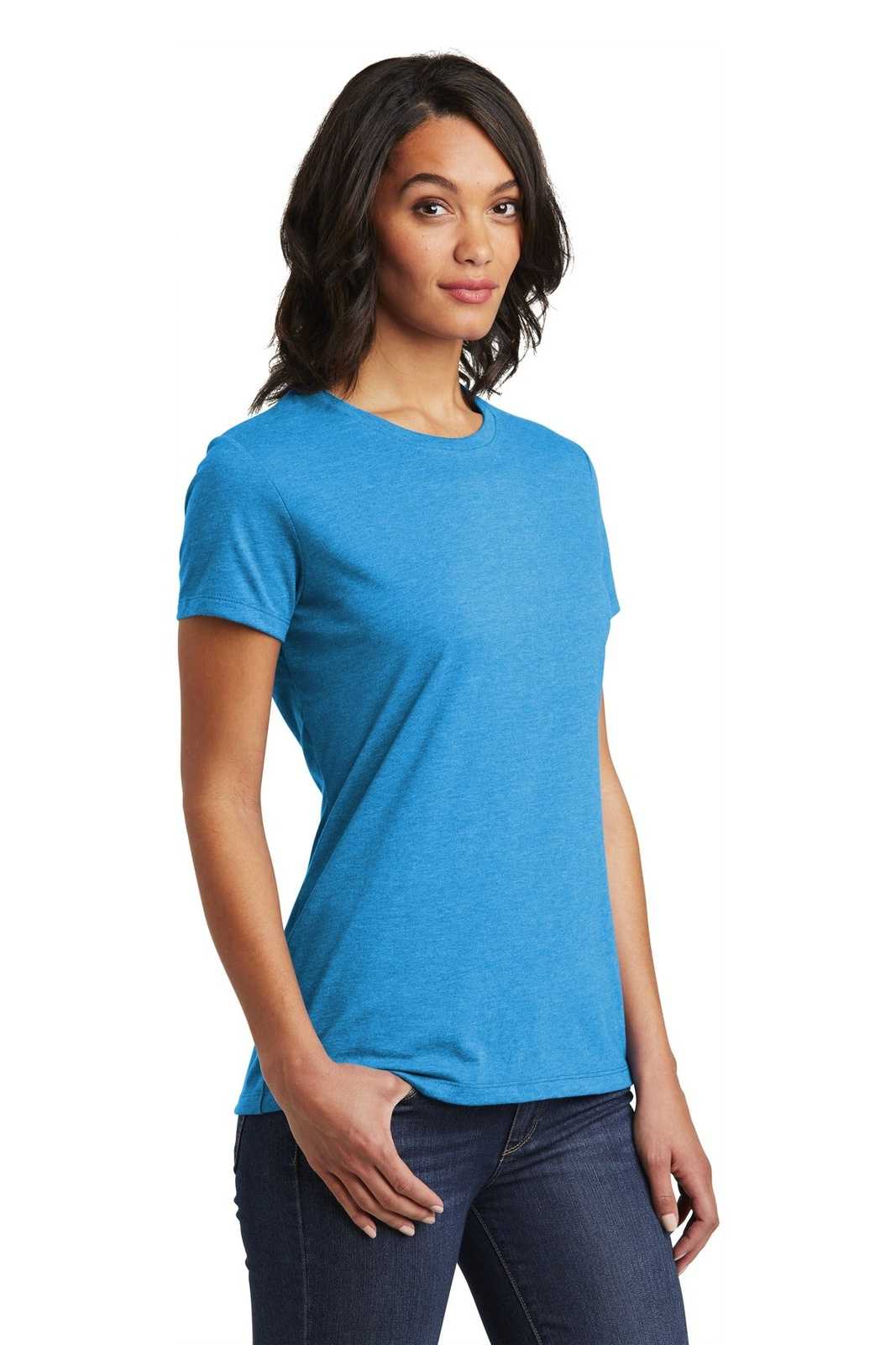 District DT6002 Women&#39;s Very Important Tee - Heathered Bright Turquoise - HIT a Double - 4