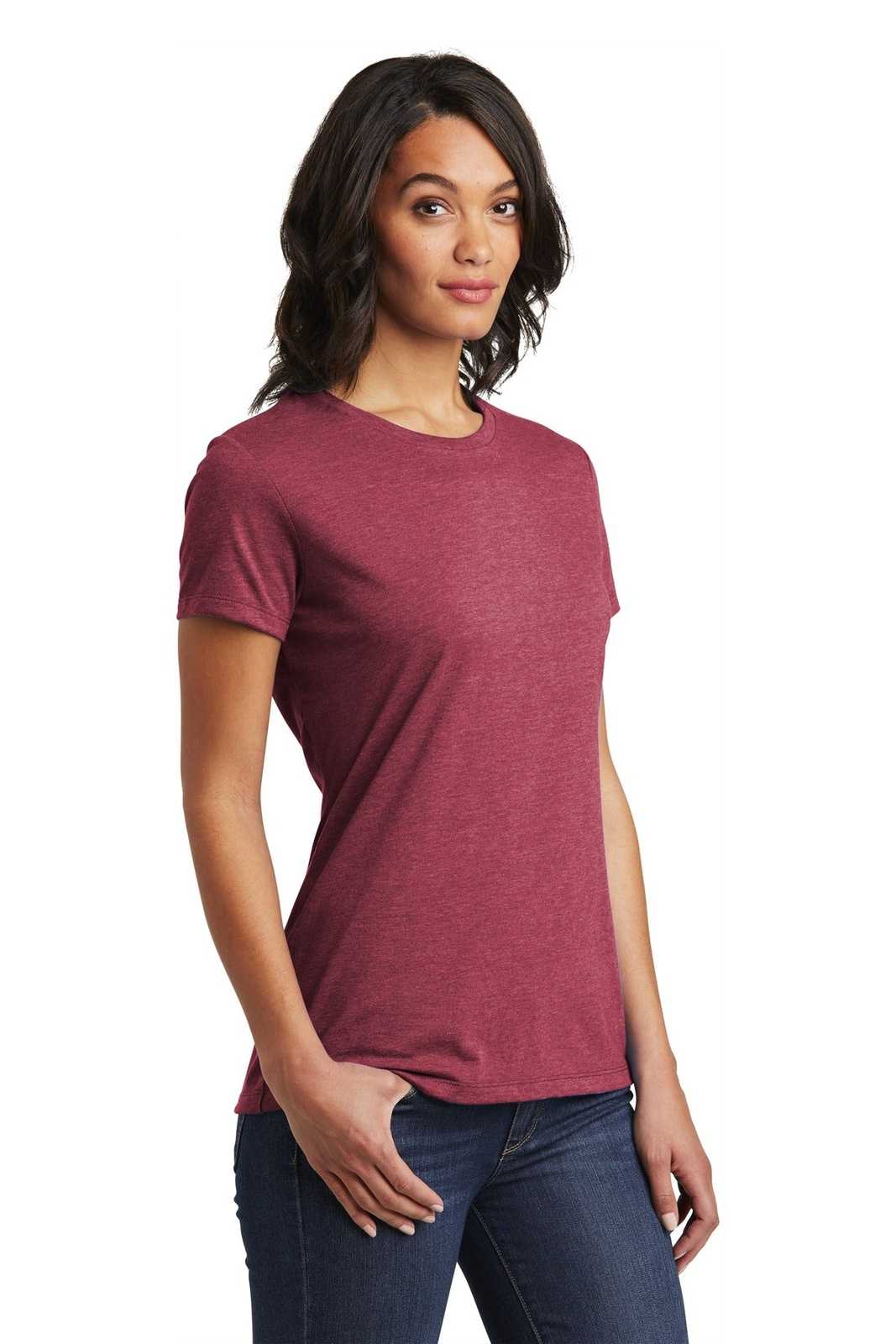 District DT6002 Women&#39;s Very Important Tee - Heathered Cardinal - HIT a Double - 4