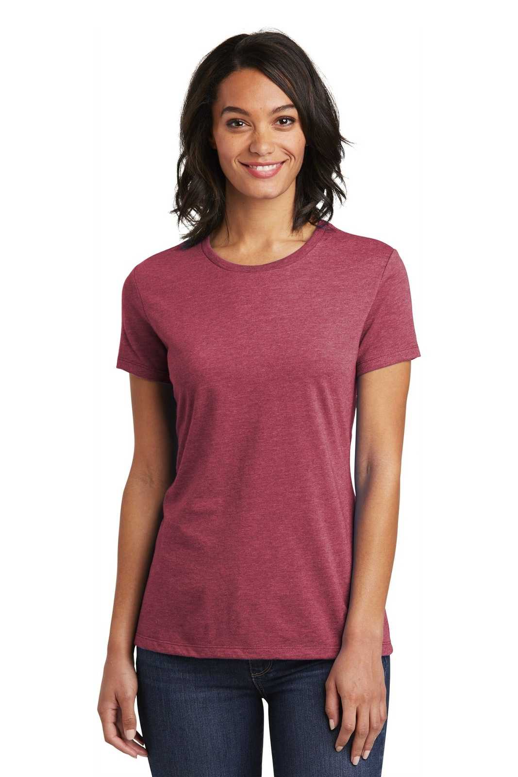 District DT6002 Women&#39;s Very Important Tee - Heathered Cardinal - HIT a Double - 1