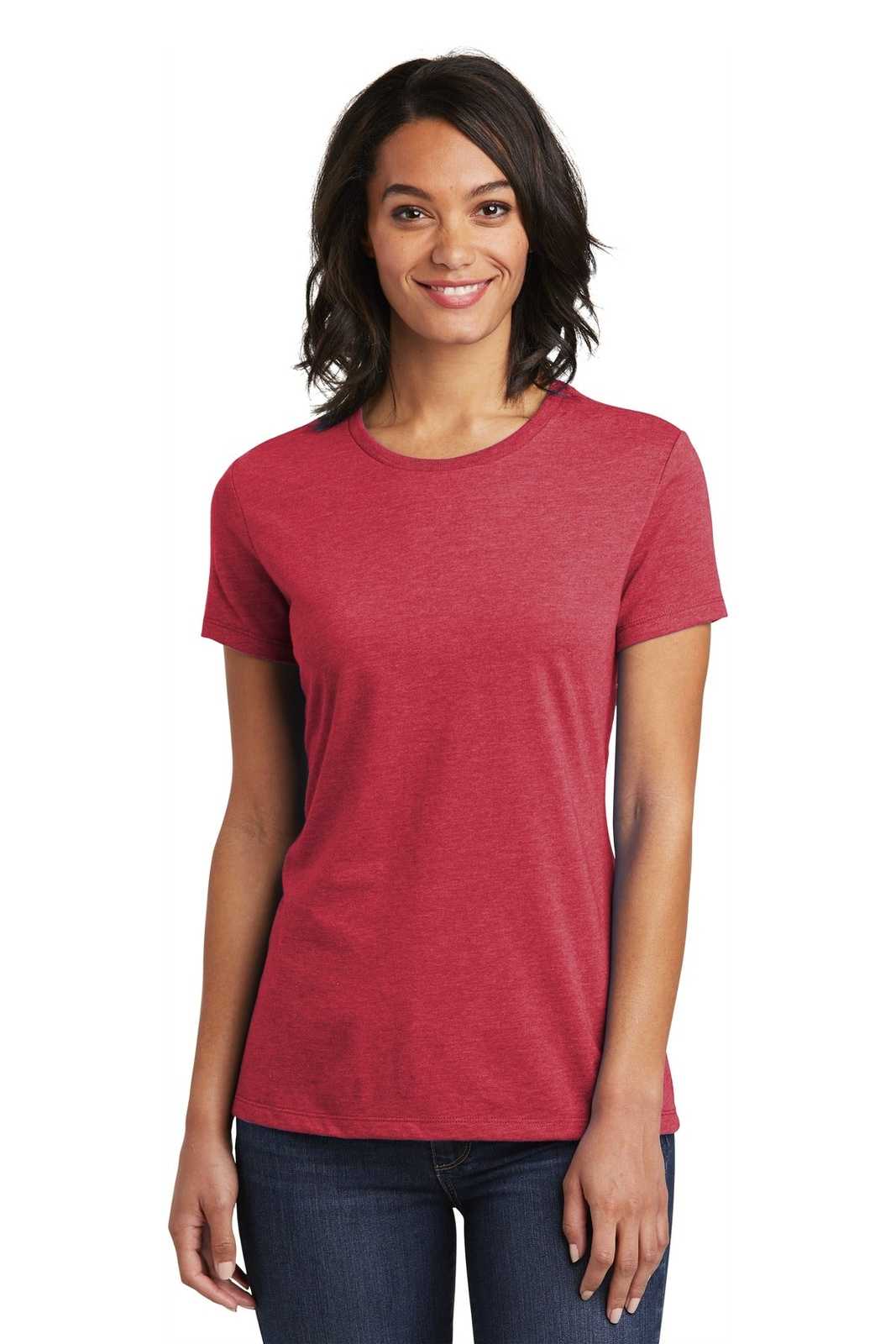 District DT6002 Women's Very Important Tee - Heathered Red - HIT a Double - 1