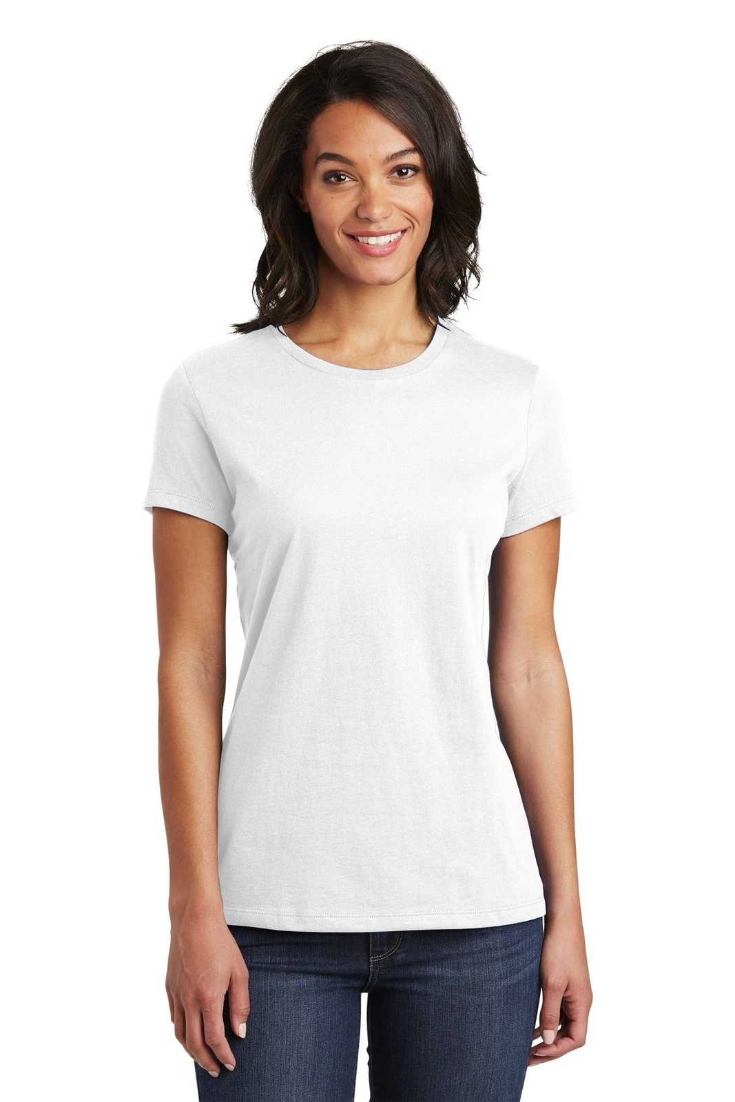 District DT6002 Women's Very Important Tee - White - HIT a Double - 1