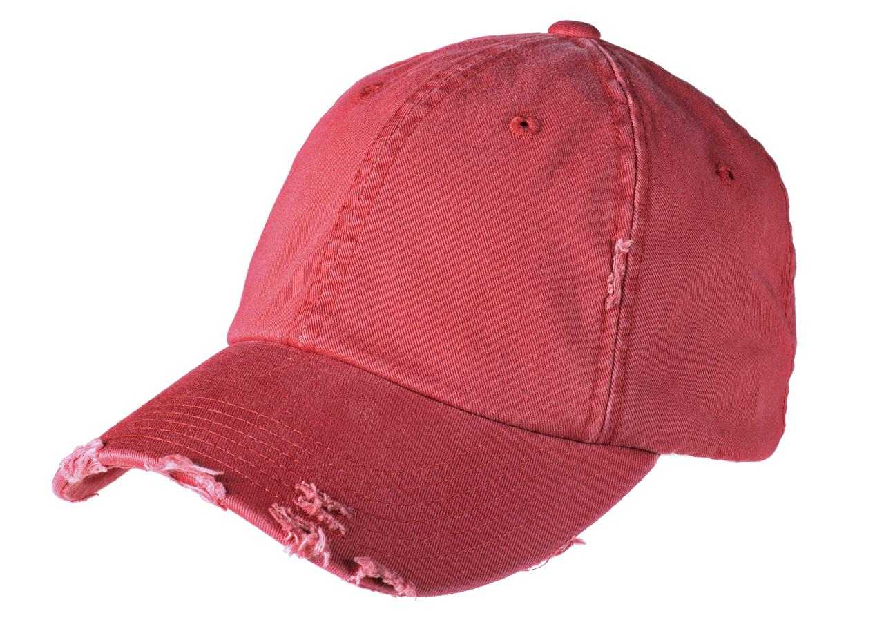 District DT600 Distressed Cap - Dashing Red - HIT a Double - 1