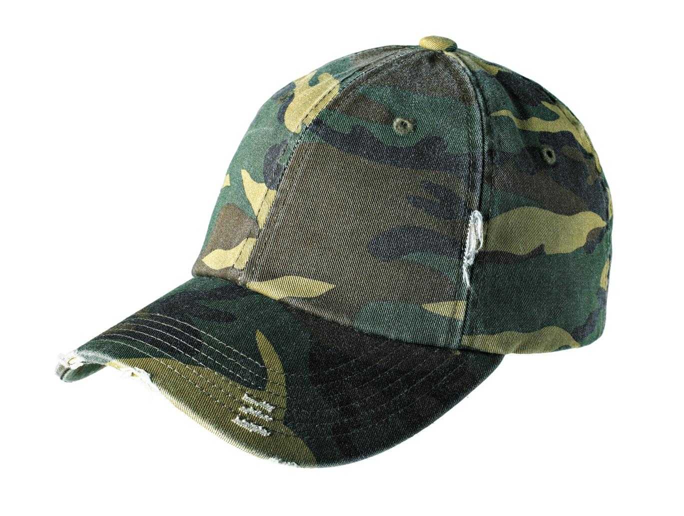 District DT600 Distressed Cap - Military Camo - HIT a Double - 1