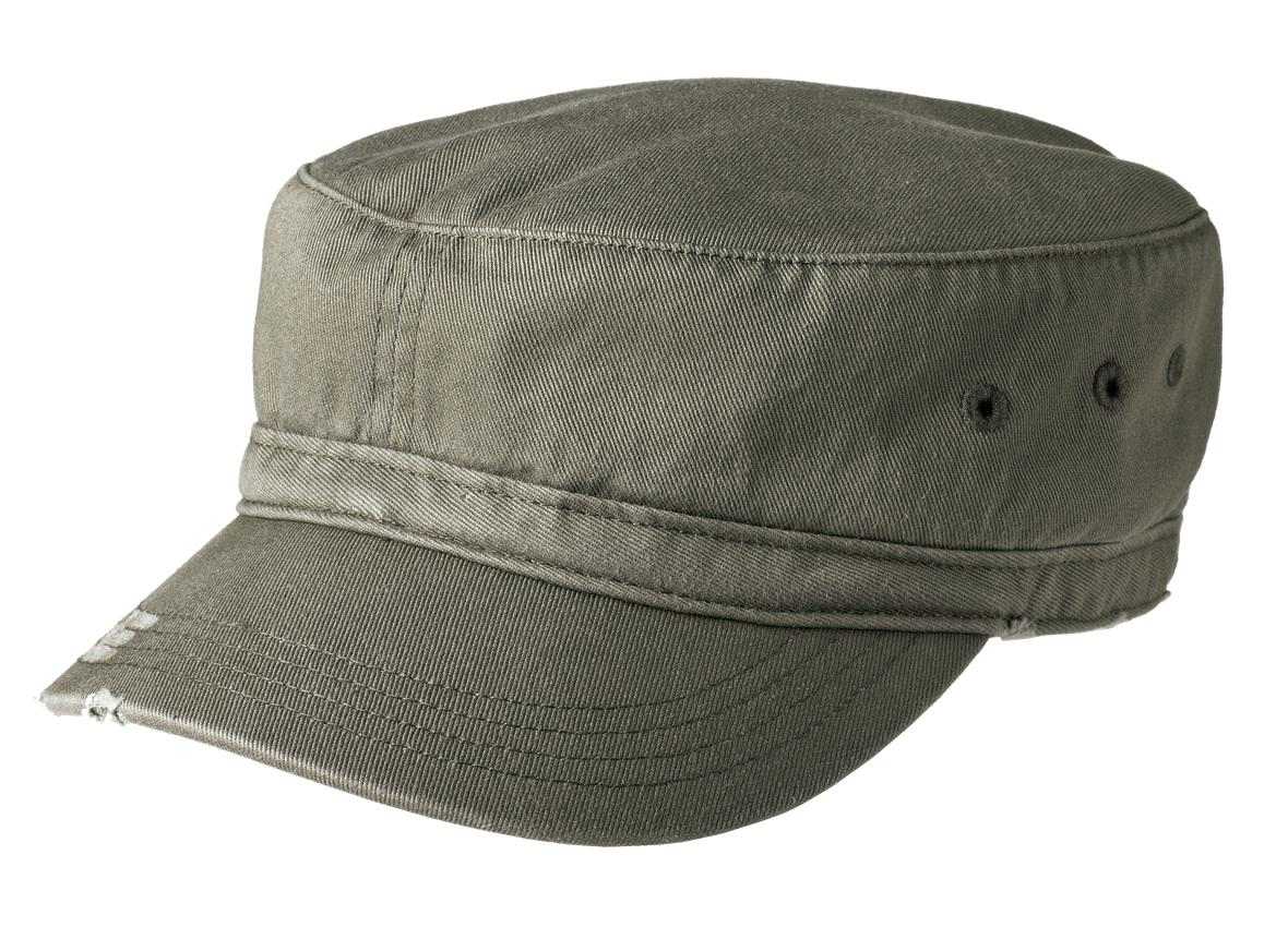 District DT605 Distressed Military Hat - Olive - HIT a Double - 1