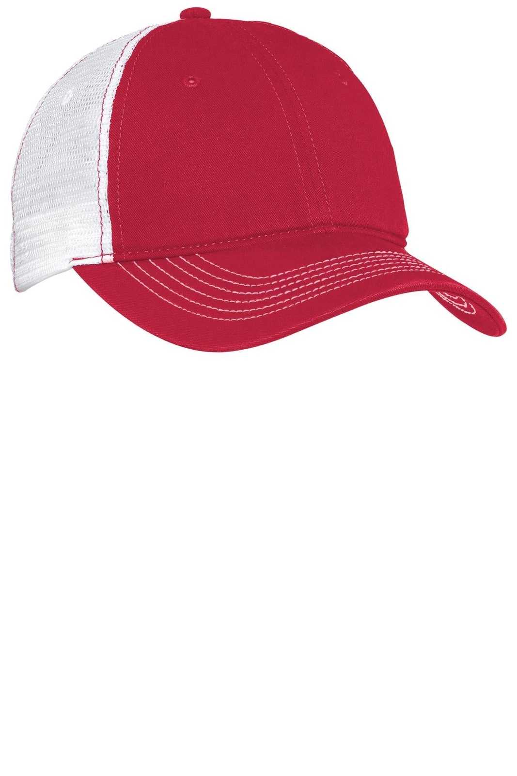 District DT607 Mesh Back Cap - Red White - HIT a Double - 1