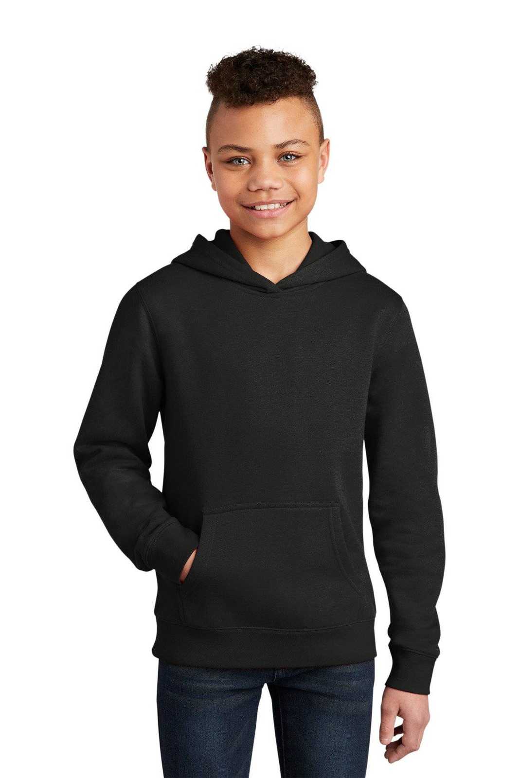 District DT6100Y Youth V.I.T.Fleece Hoodie - Black - HIT a Double - 1