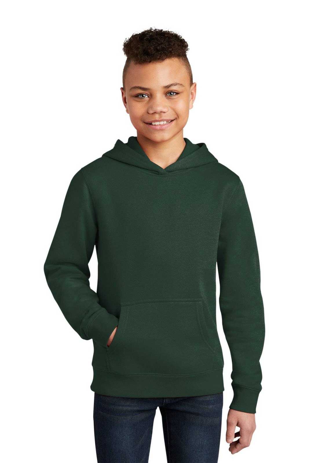 District DT6100Y Youth V.I.T.Fleece Hoodie - Forest Green - HIT a Double - 1