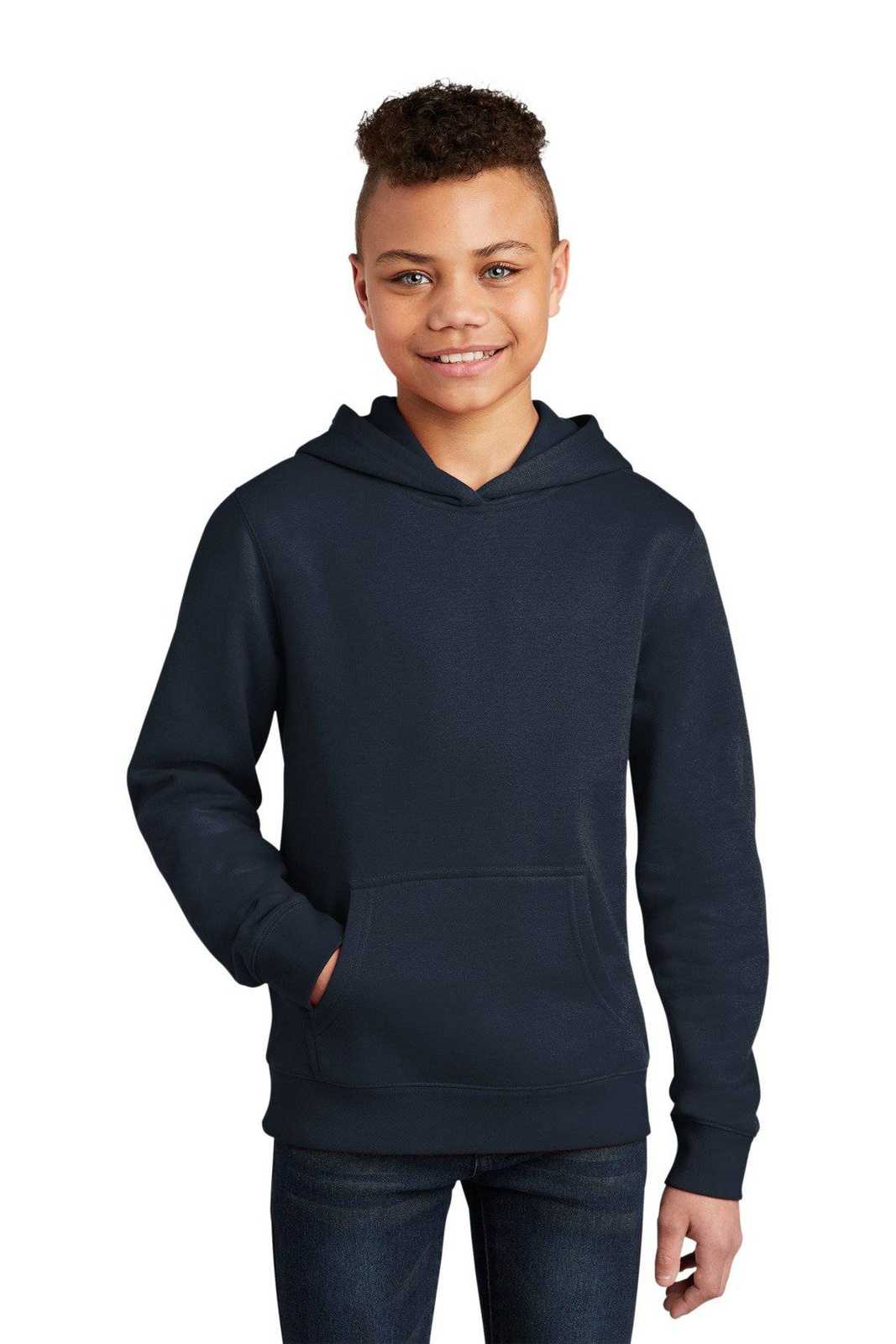 District DT6100Y Youth V.I.T.Fleece Hoodie - New Navy - HIT a Double - 1