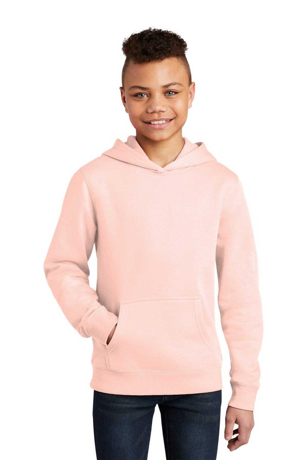 District DT6100Y Youth V.I.T.Fleece Hoodie - Rosewater Pink - HIT a Double - 1