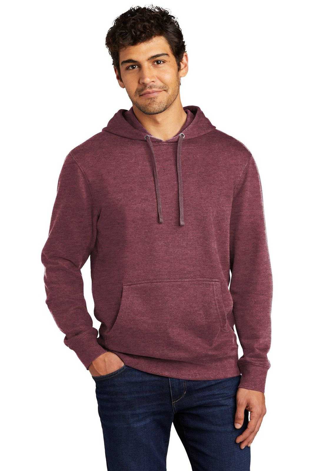 District DT6100 V.I.T.Fleece Hoodie - Heathered Cardinal - HIT a Double - 1