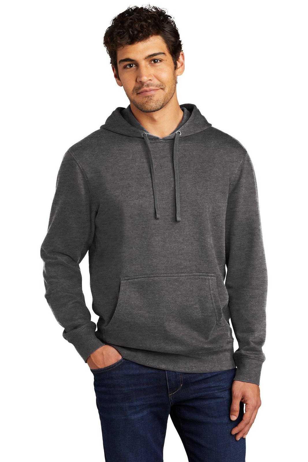 District DT6100 V.I.T.Fleece Hoodie - Heathered Charcoal - HIT a Double - 1
