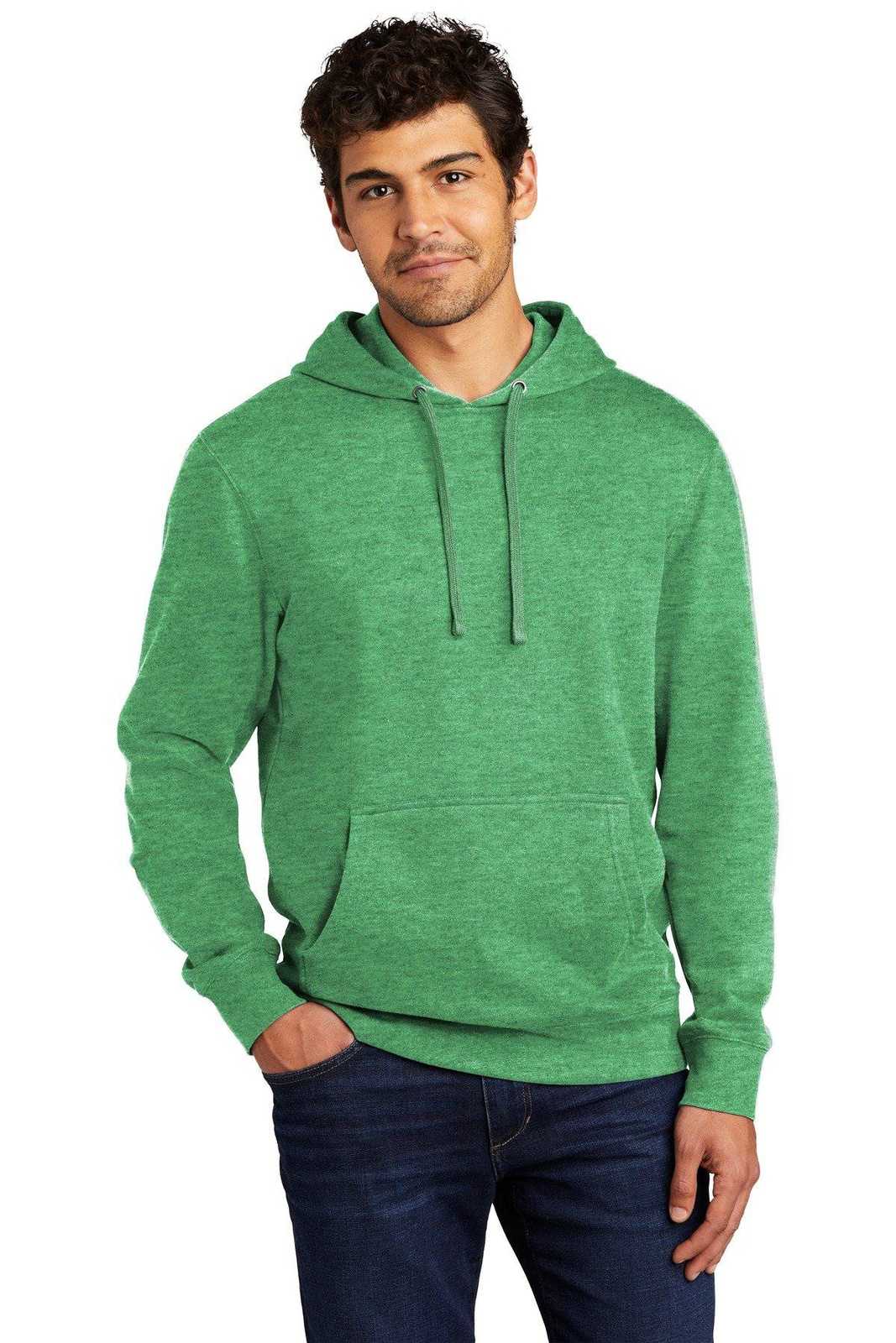 District DT6100 V.I.T.Fleece Hoodie - Heathered Kelly Green - HIT a Double - 1