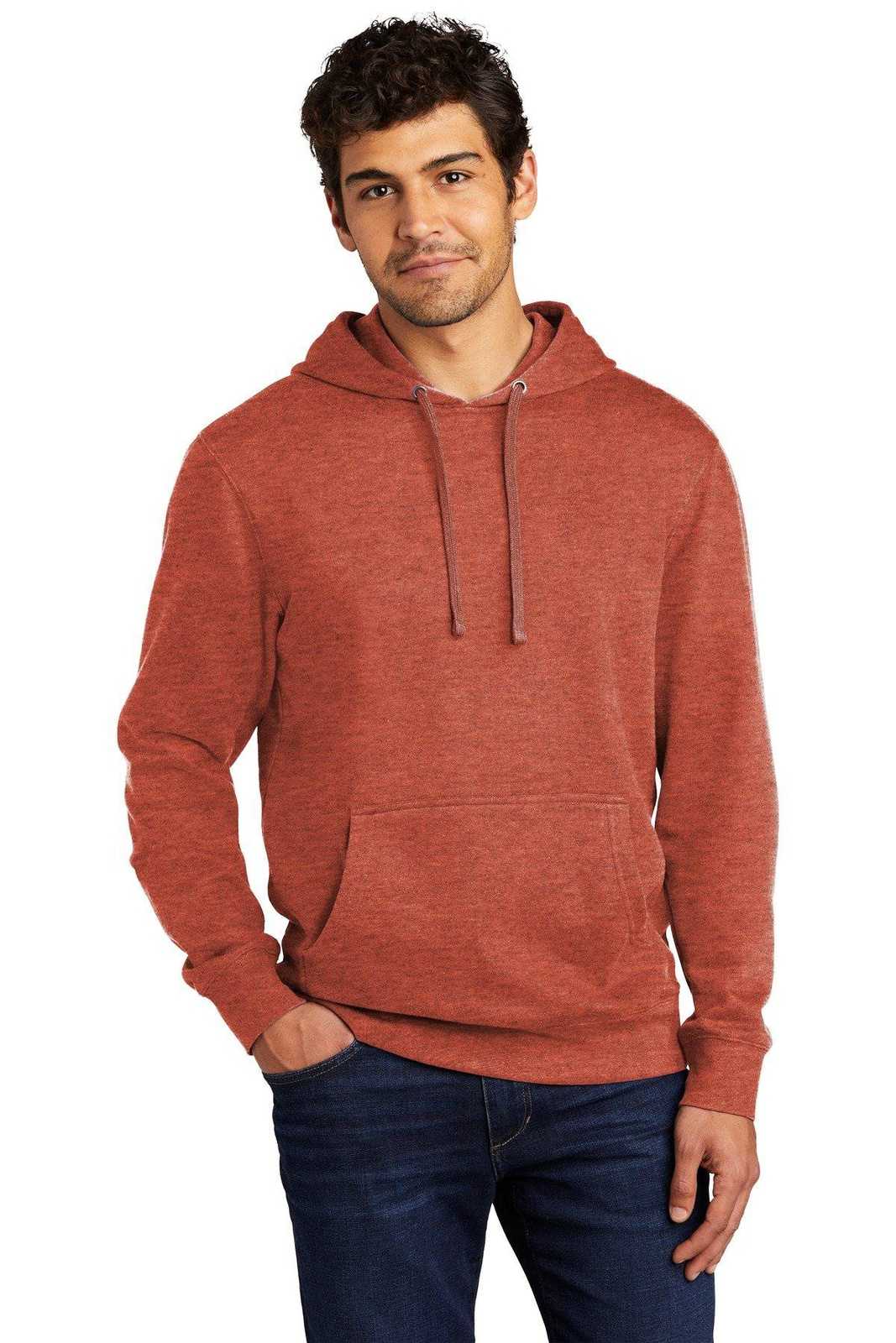 District DT6100 V.I.T.Fleece Hoodie - Heathered Russet - HIT a Double - 1