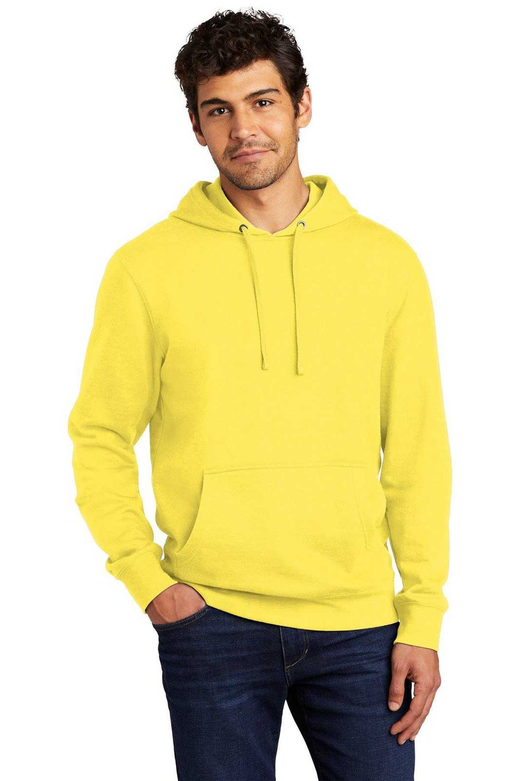 District DT6100 V.I.T.Fleece Hoodie - Light Yellow - HIT a Double - 1