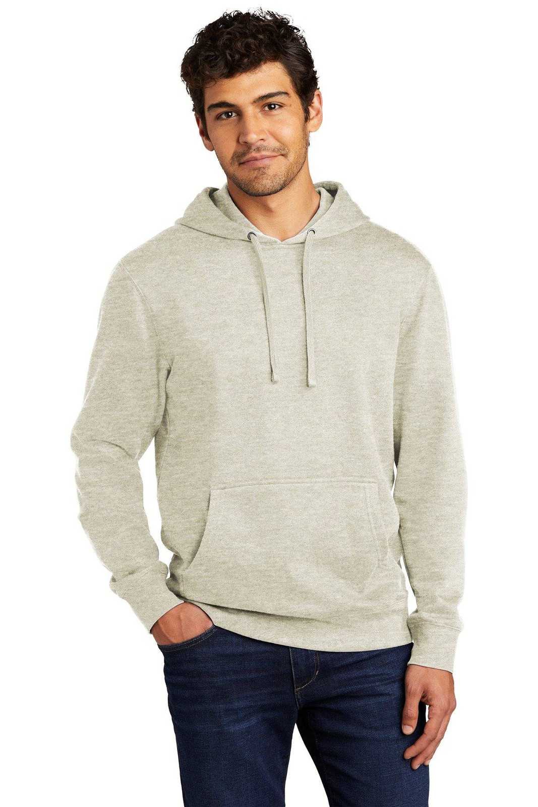 District DT6100 V.I.T.Fleece Hoodie - Oatmeal Heather - HIT a Double - 1
