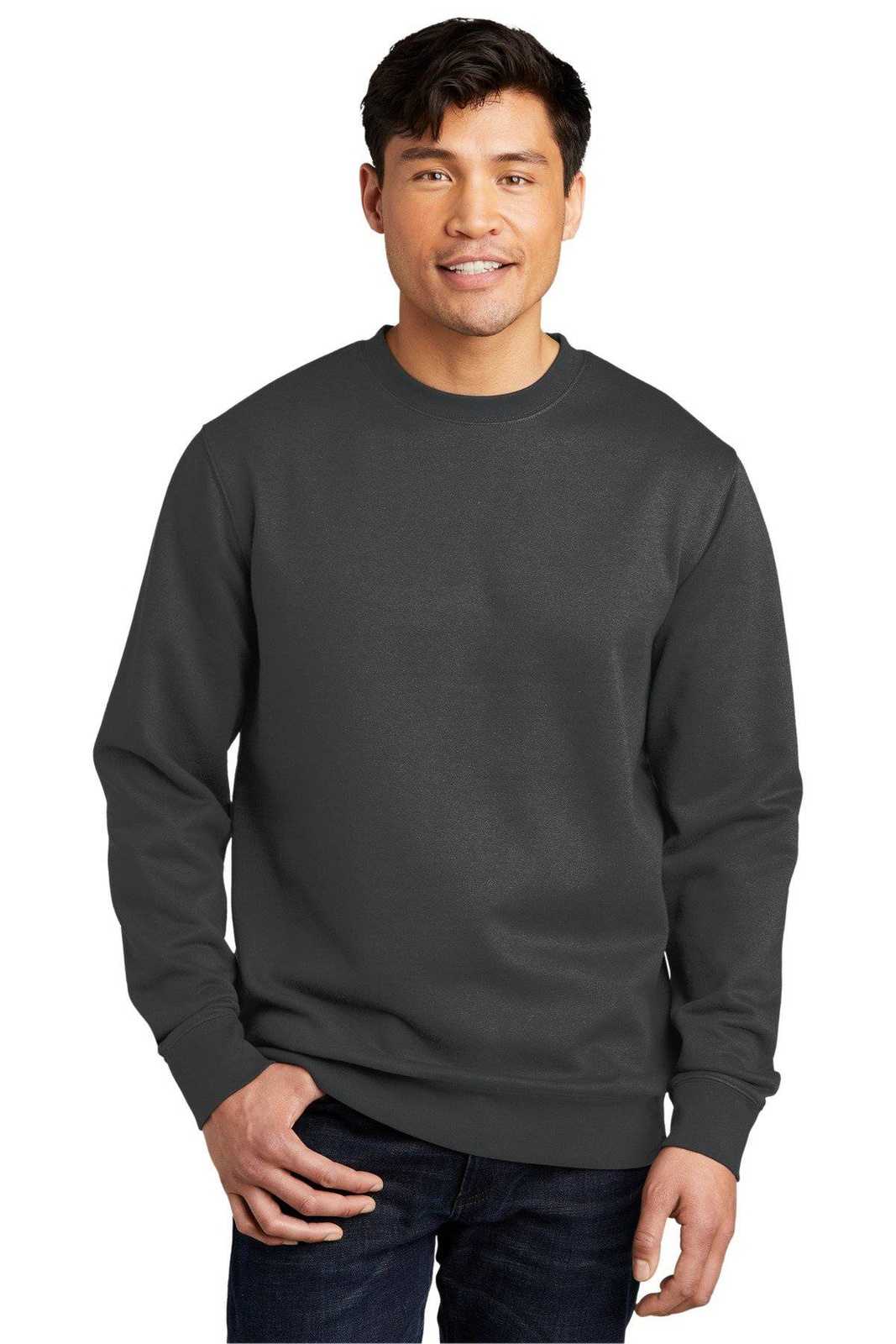 District DT6104 V.I.T.Fleece Crew - Charcoal - HIT a Double - 1