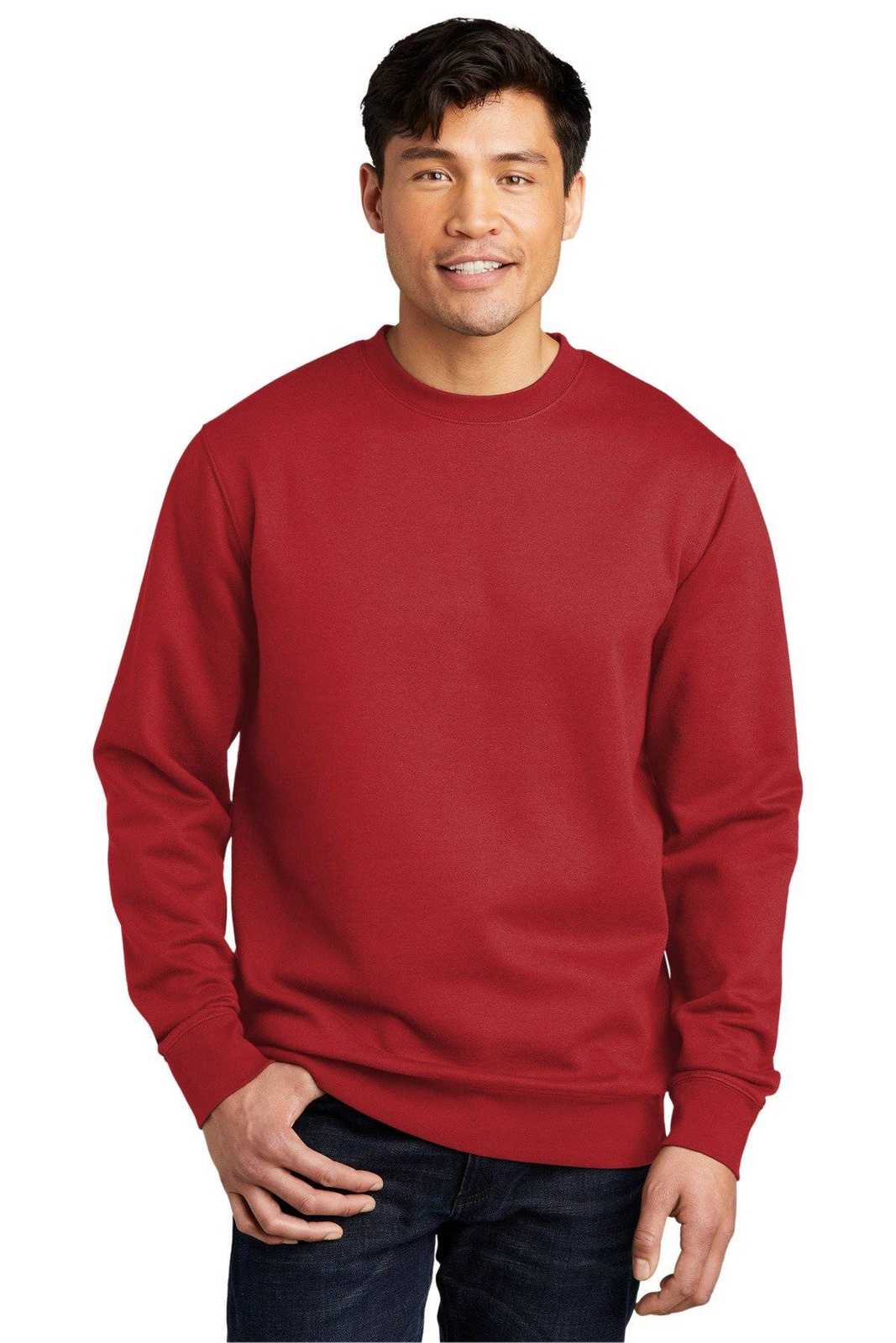 District DT6104 V.I.T.Fleece Crew - Classic Red - HIT a Double - 1