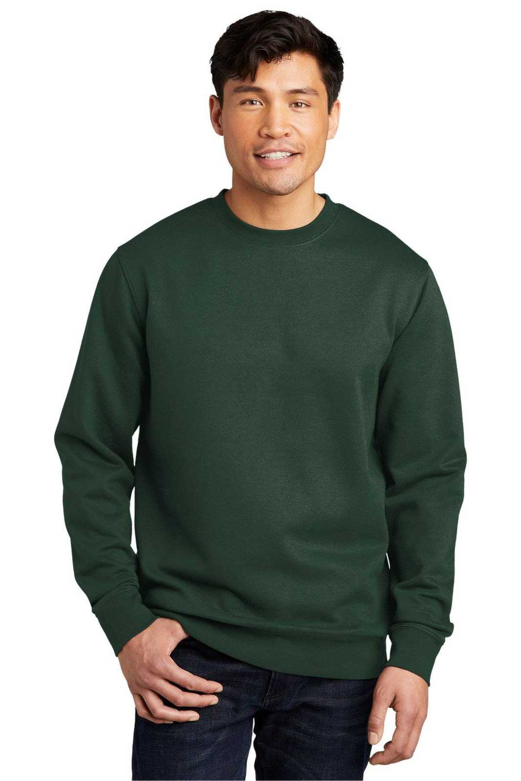 District DT6104 V.I.T.Fleece Crew - Forest Green - HIT a Double - 1