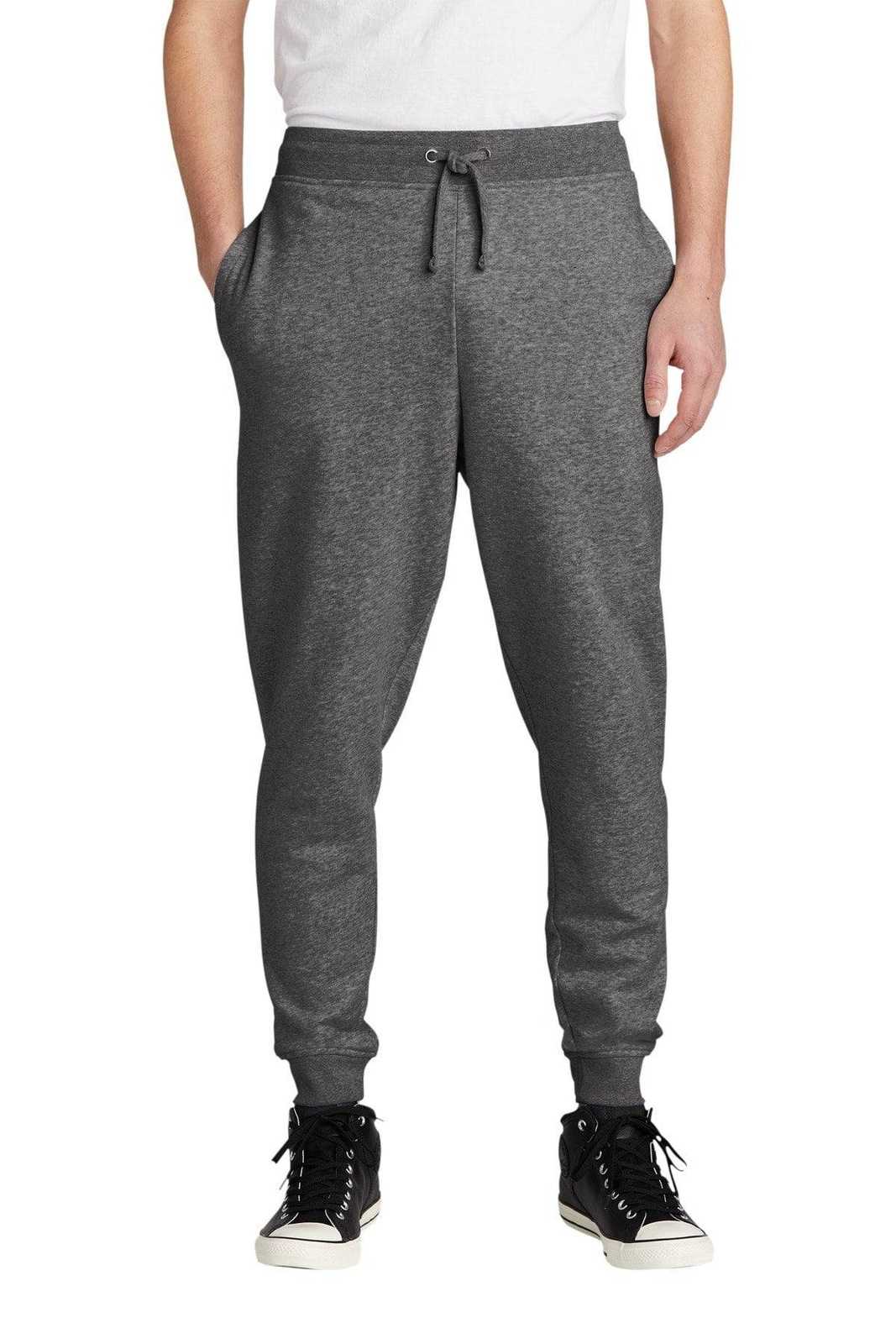 District DT6107 V.I.T.Fleece Jogger - Heathered Charcoal - HIT a Double - 1