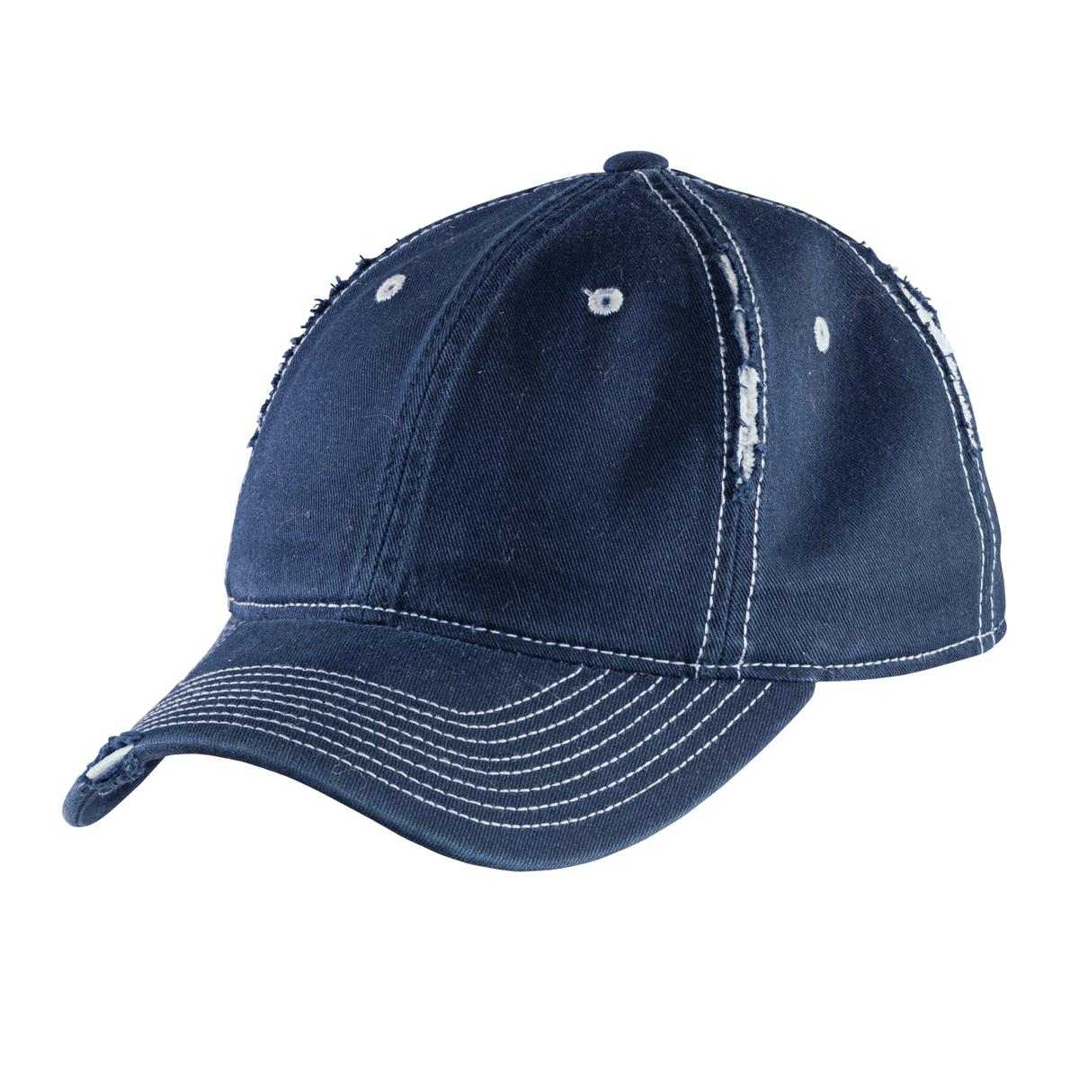 District DT612 Rip and Distressed Cap - New Navy Light Blue - HIT a Double - 1