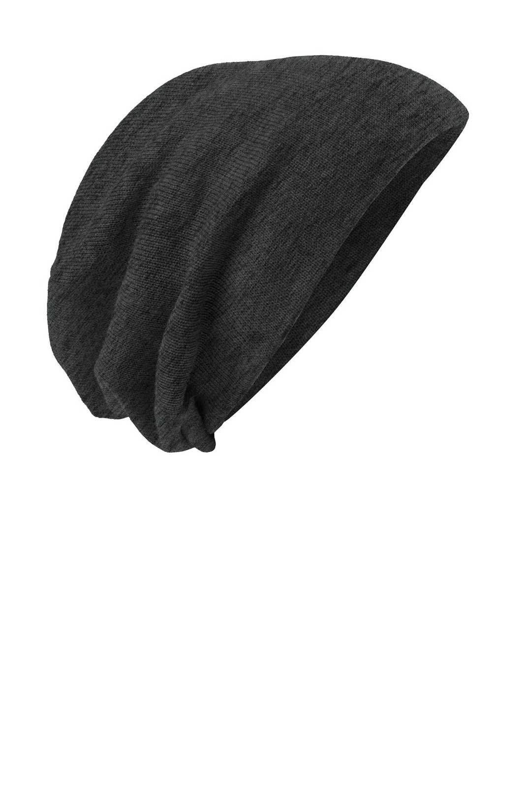 District DT618 Slouch Beanie - Charcoal Heather - HIT a Double - 1