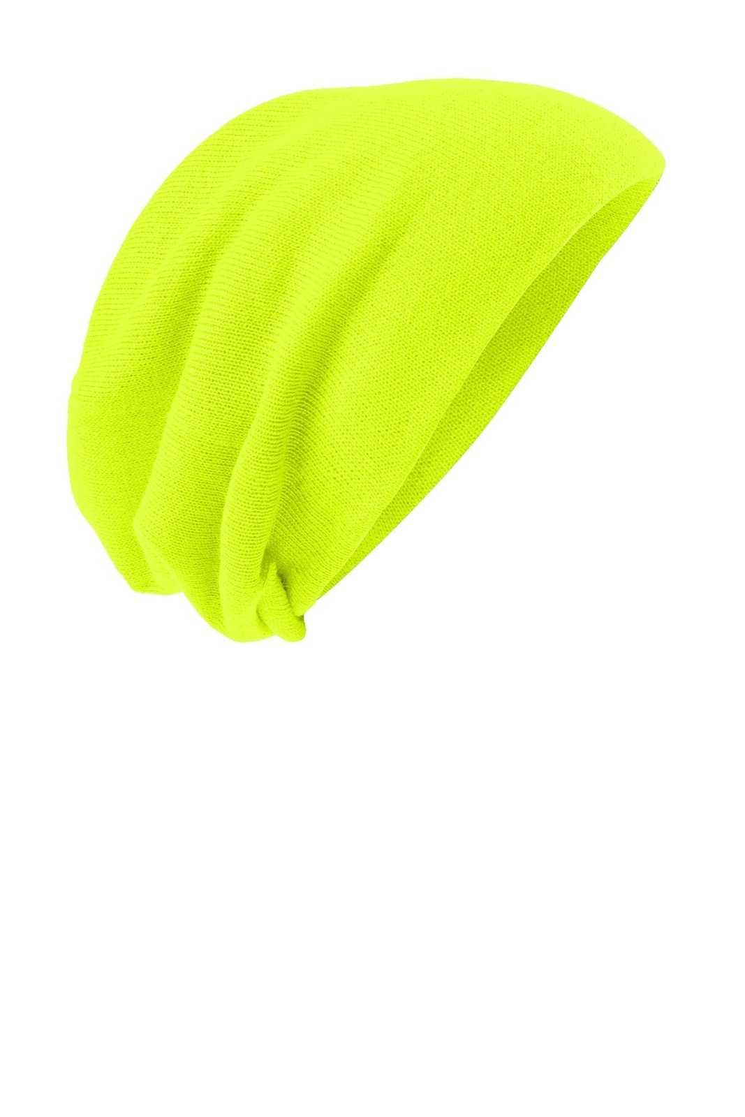 District DT618 Slouch Beanie - Neon Yellow - HIT a Double - 1