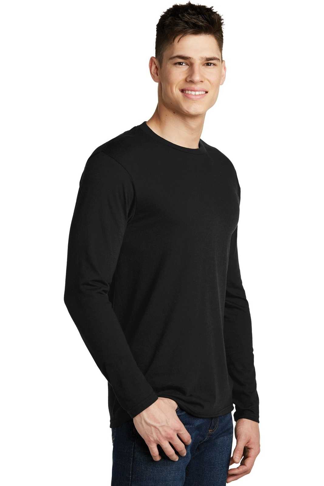 District DT6200 Very Important Tee Long Sleeve - Black - HIT a Double - 4