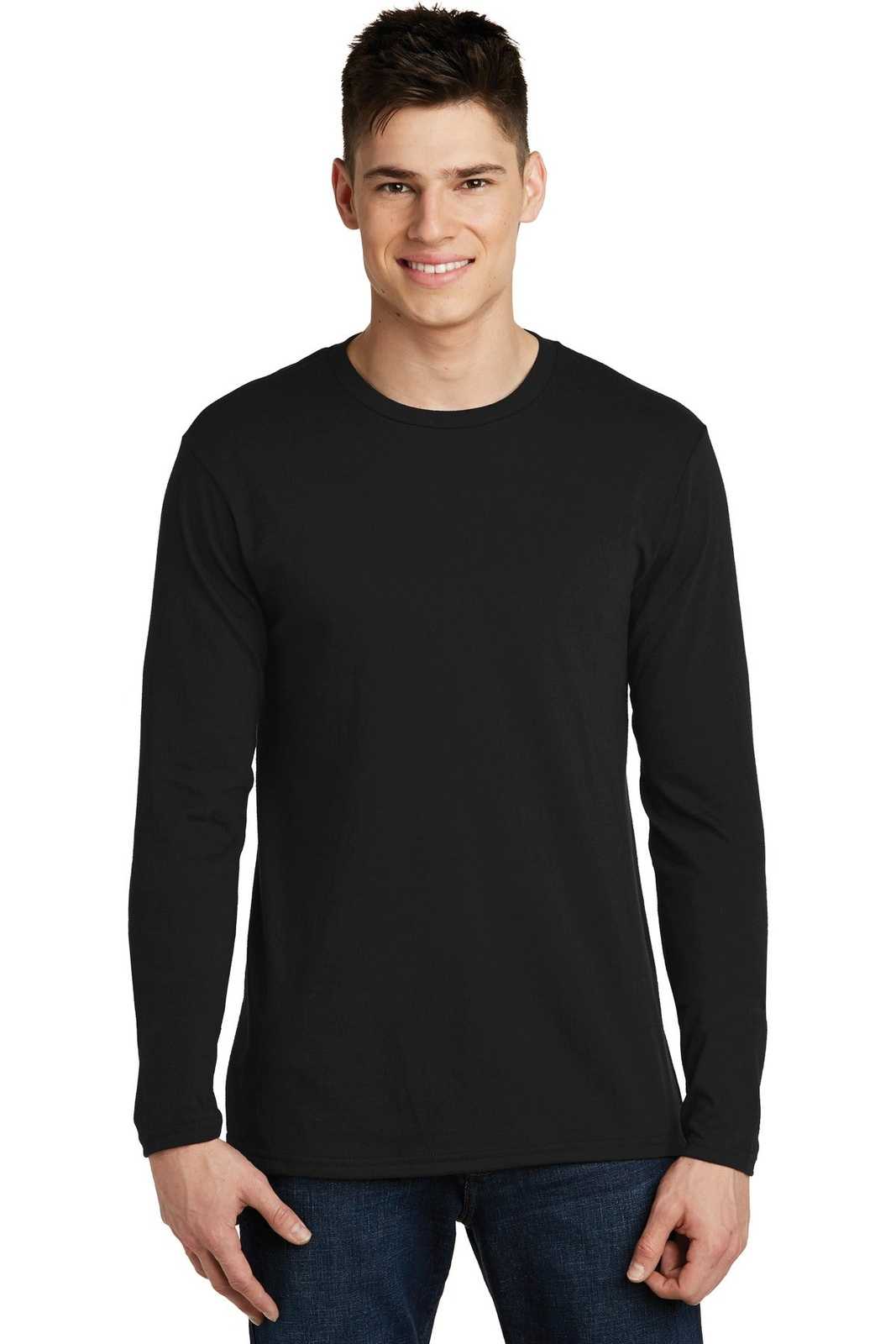 District DT6200 Very Important Tee Long Sleeve - Black - HIT a Double - 1