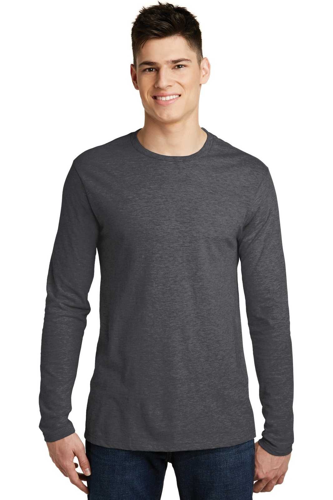 District DT6200 Very Important Tee Long Sleeve - Heathered Charcoal - HIT a Double - 1