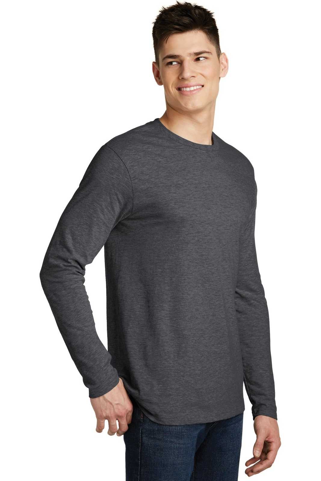 District DT6200 Very Important Tee Long Sleeve - Heathered Charcoal - HIT a Double - 4