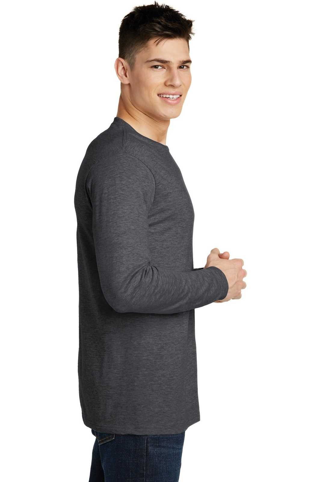 District DT6200 Very Important Tee Long Sleeve - Heathered Charcoal - HIT a Double - 3