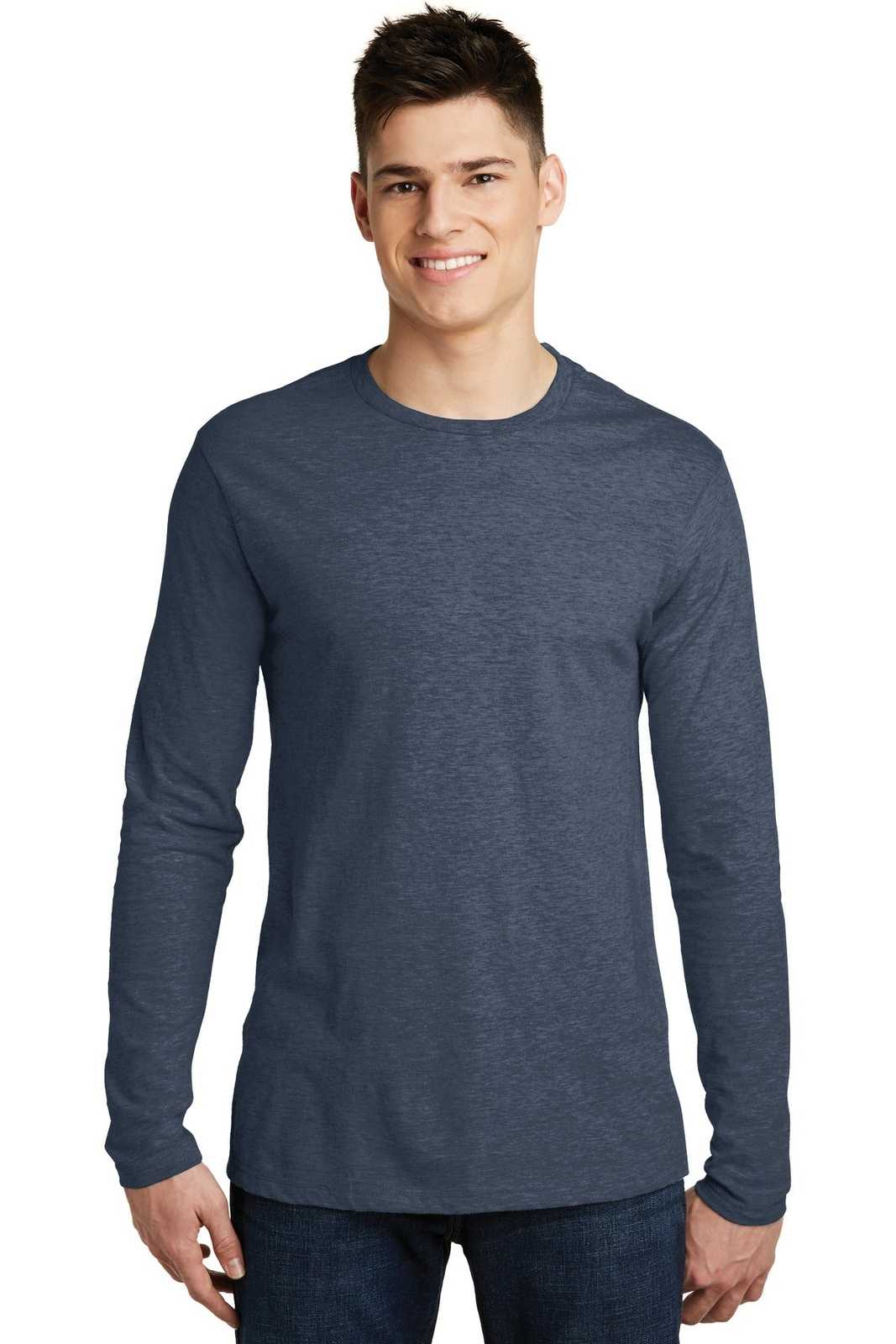 District DT6200 Very Important Tee Long Sleeve - Heathered Navy - HIT a Double - 1