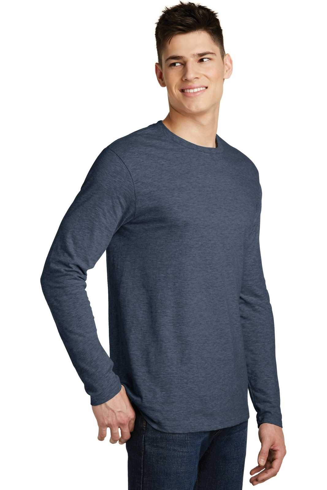 District DT6200 Very Important Tee Long Sleeve - Heathered Navy - HIT a Double - 4