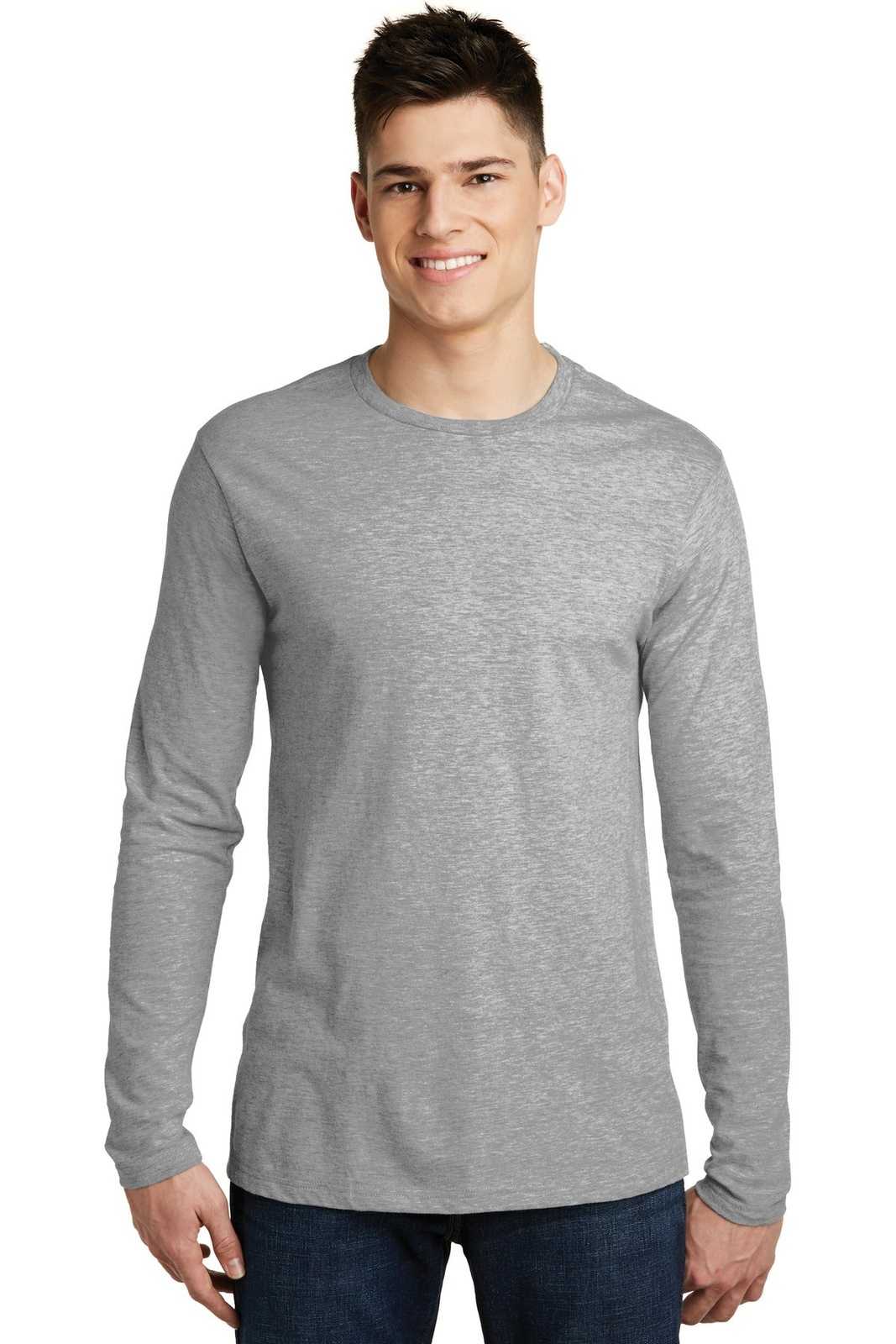 District DT6200 Very Important Tee Long Sleeve - Light Heather Gray - HIT a Double - 1